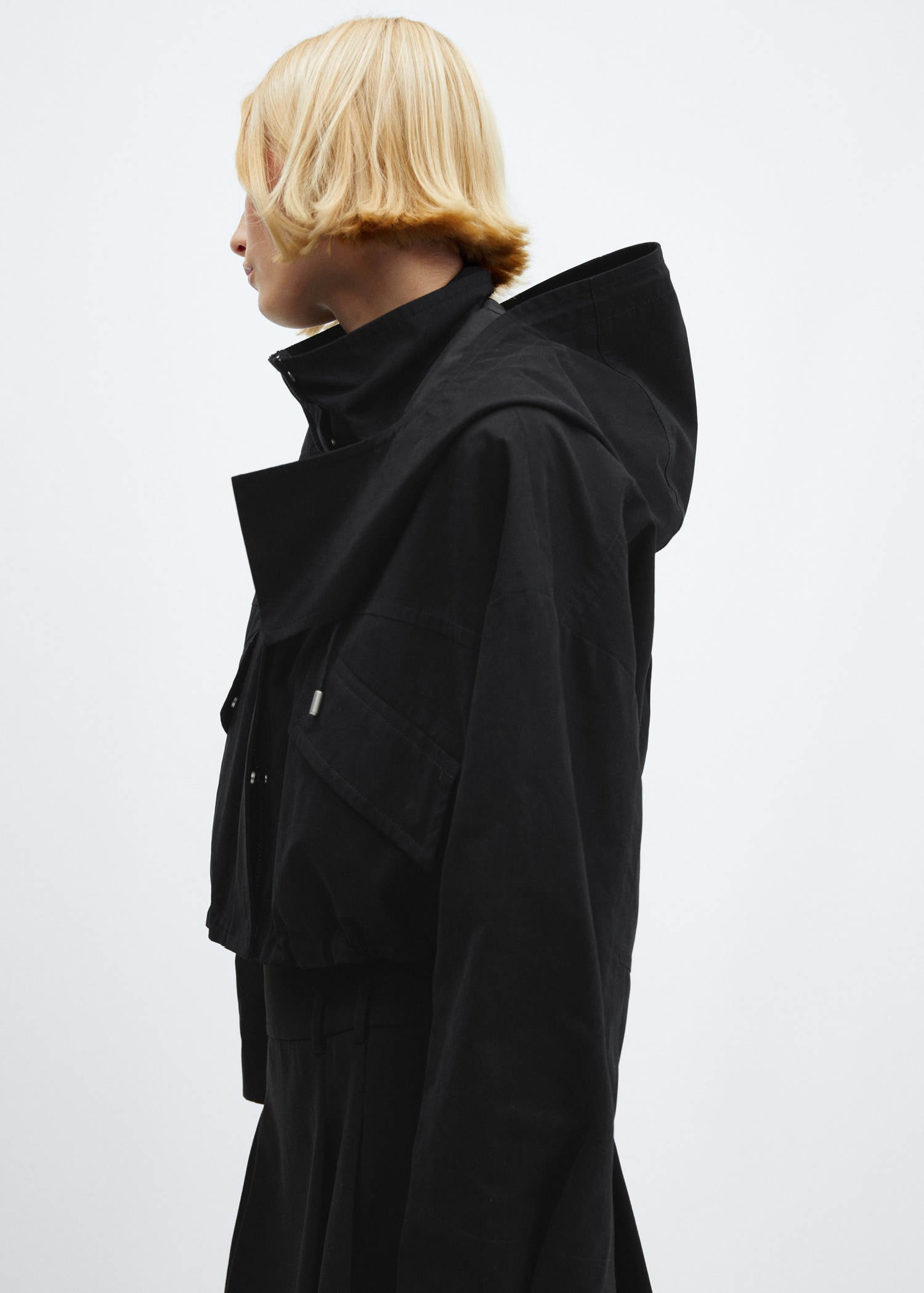 Parka crop capuche