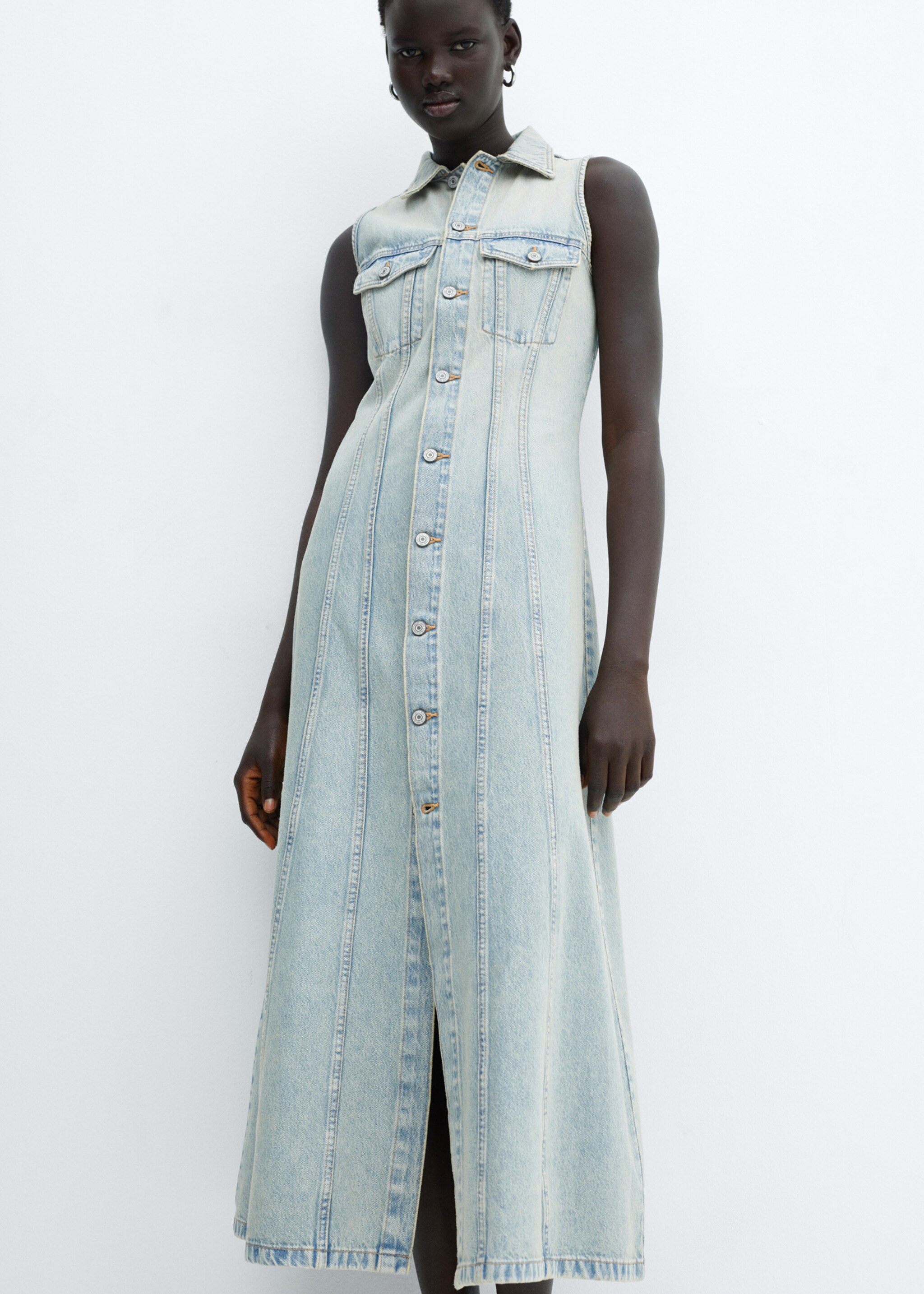 Button denim dress - Medium plane