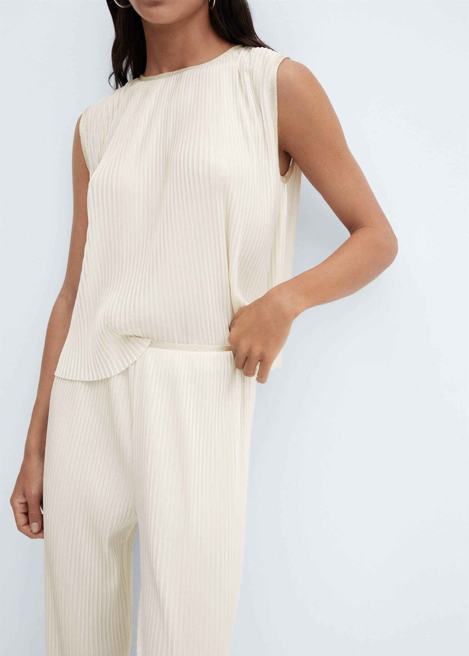 Pleated wideleg trousers - Details of the article 6