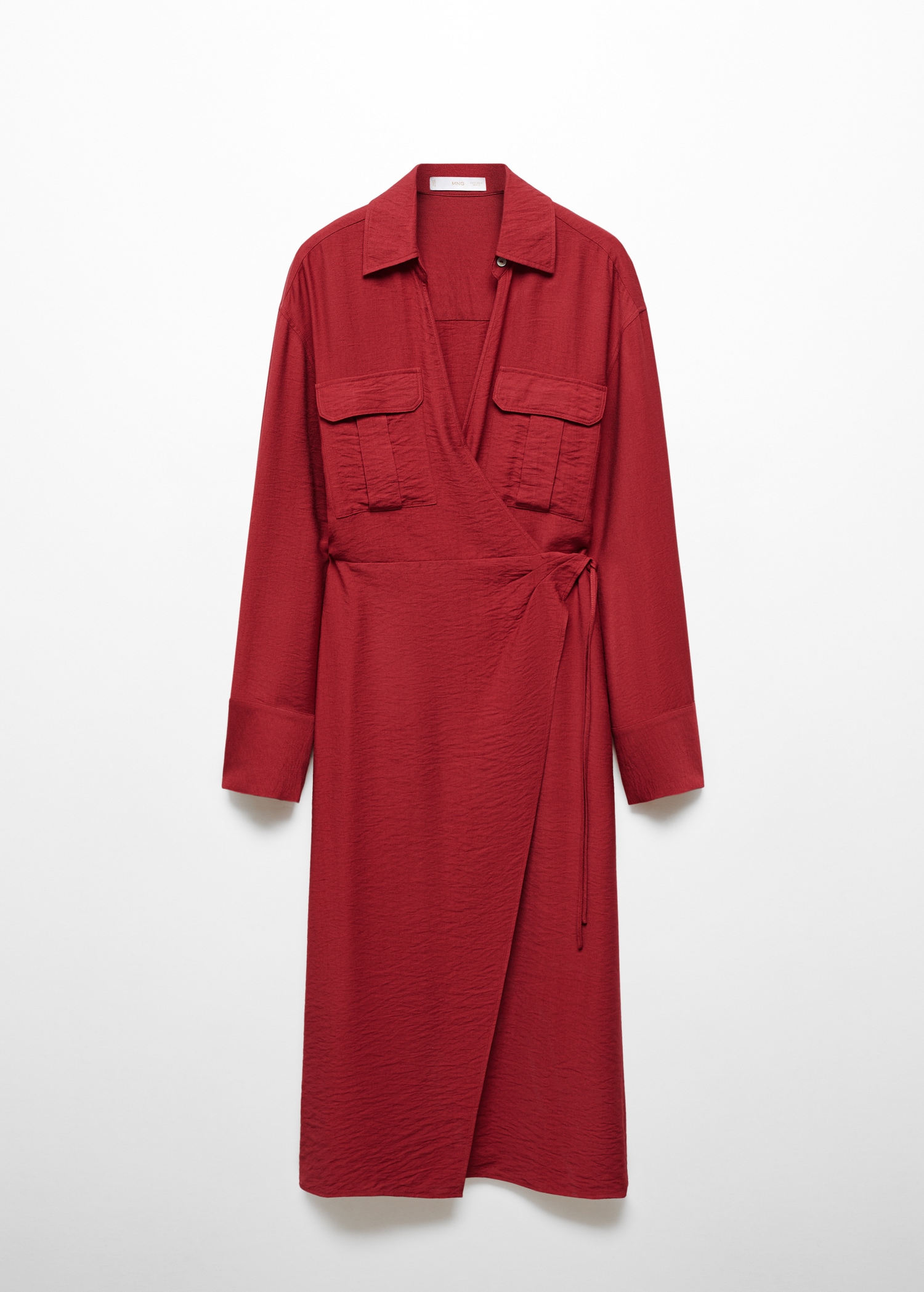 Alpaca Abrigo Rojo Mango Outlet Vestido Midi Cruzado