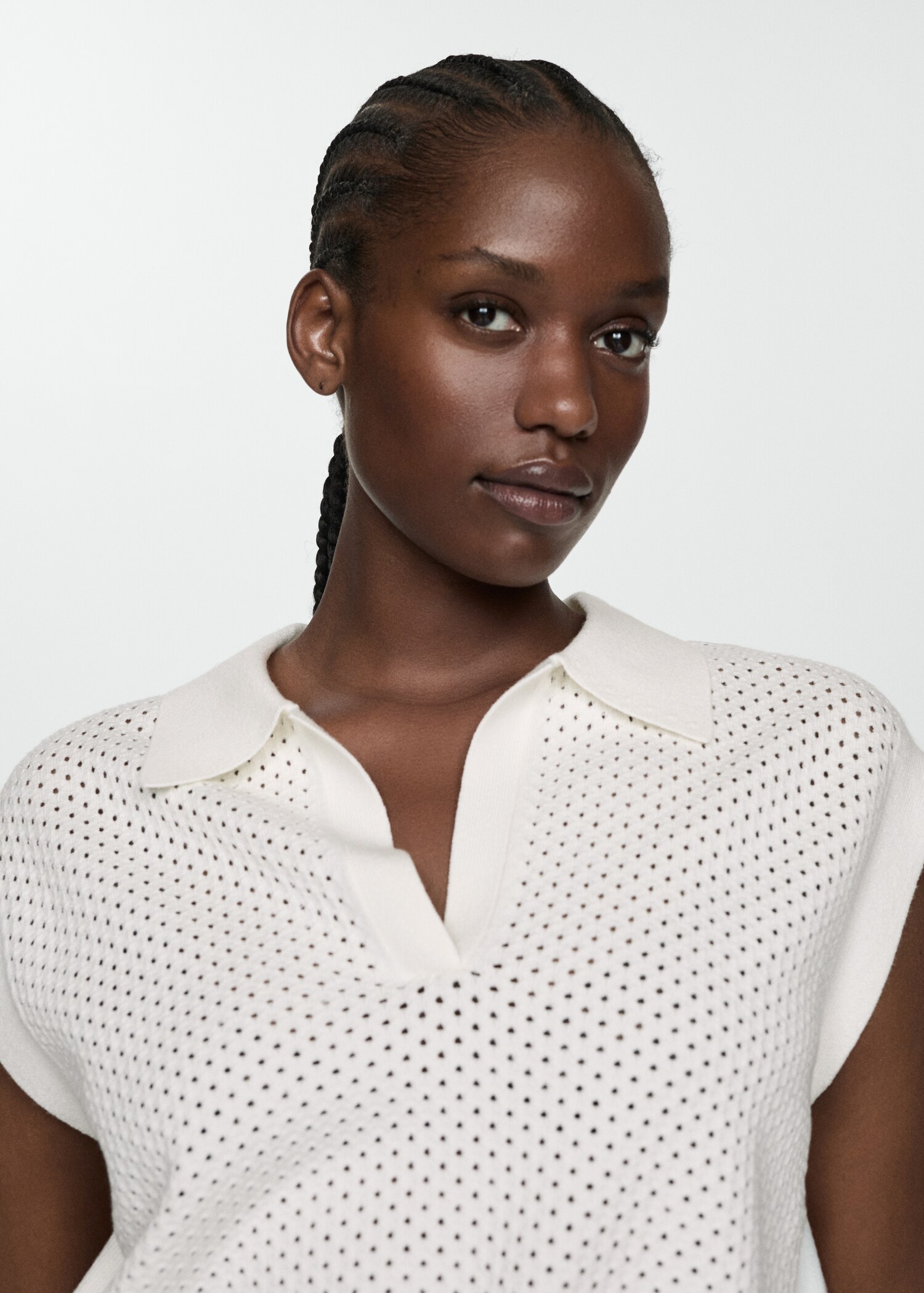 Openwork polo-neck top - Details of the article 4