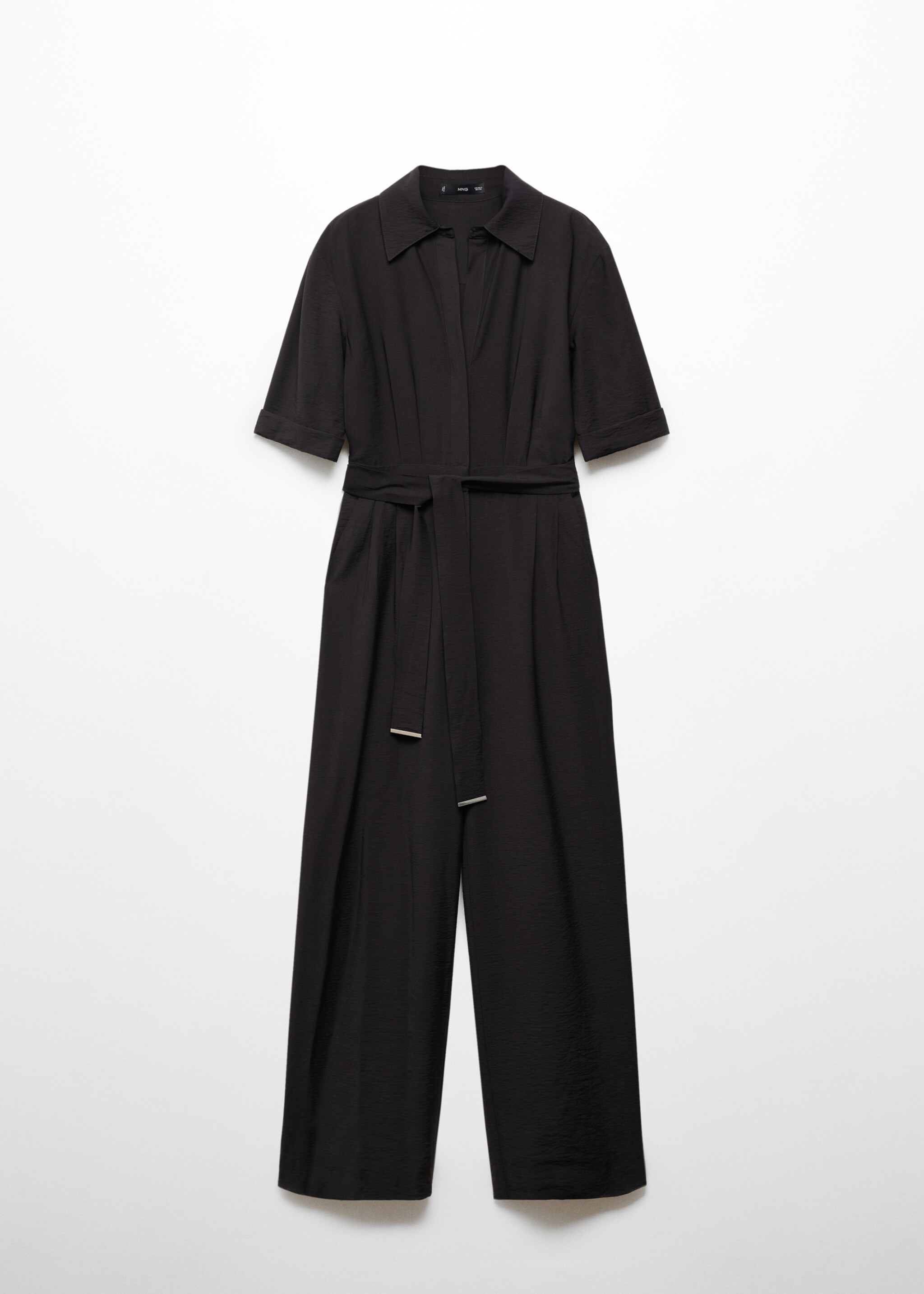 Belt long jumpsuit - Article without model, Black. Ref: 67055750-00.