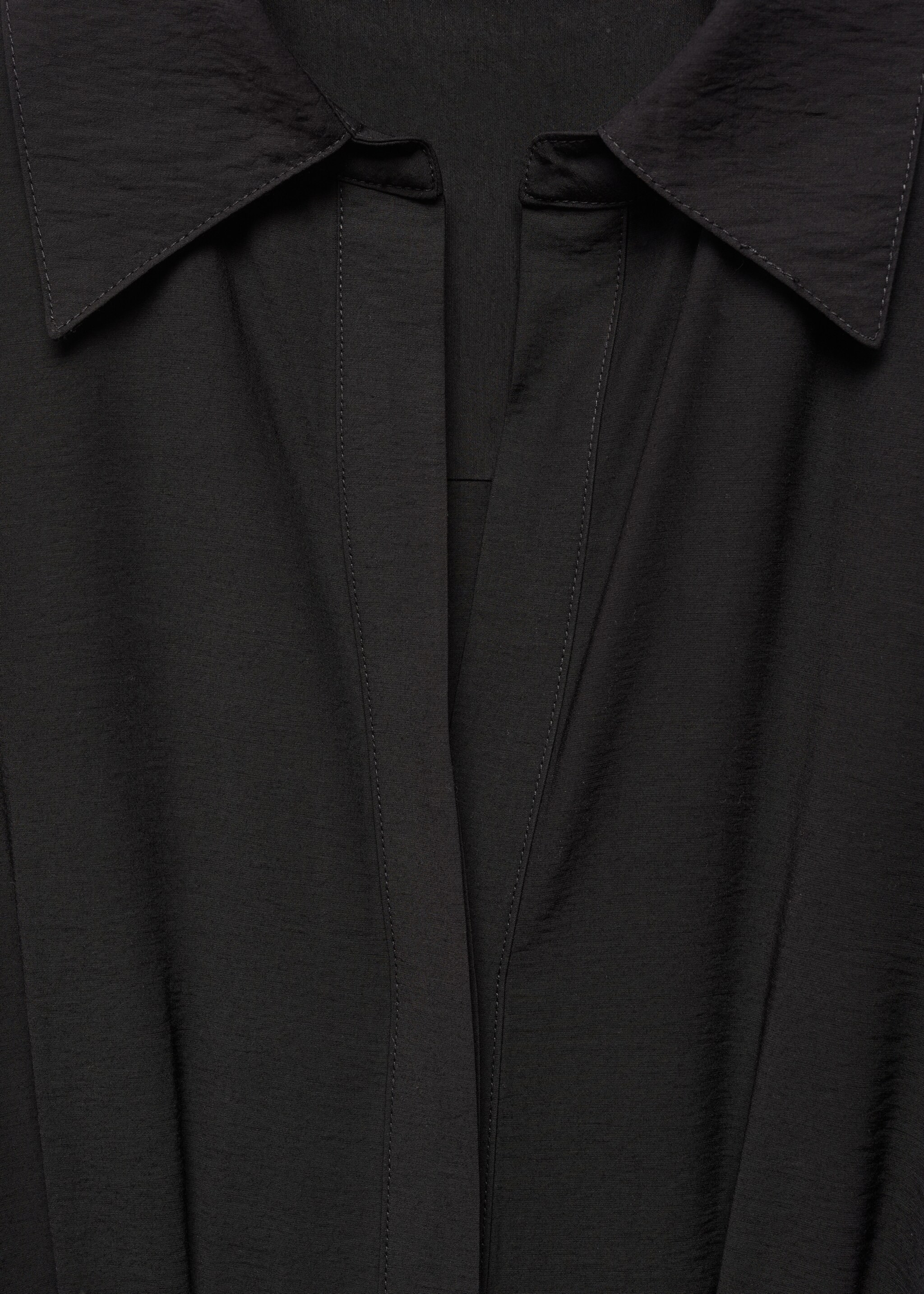 Belt long jumpsuit - Details of the article 8, Black. Ref: 67055750-00.