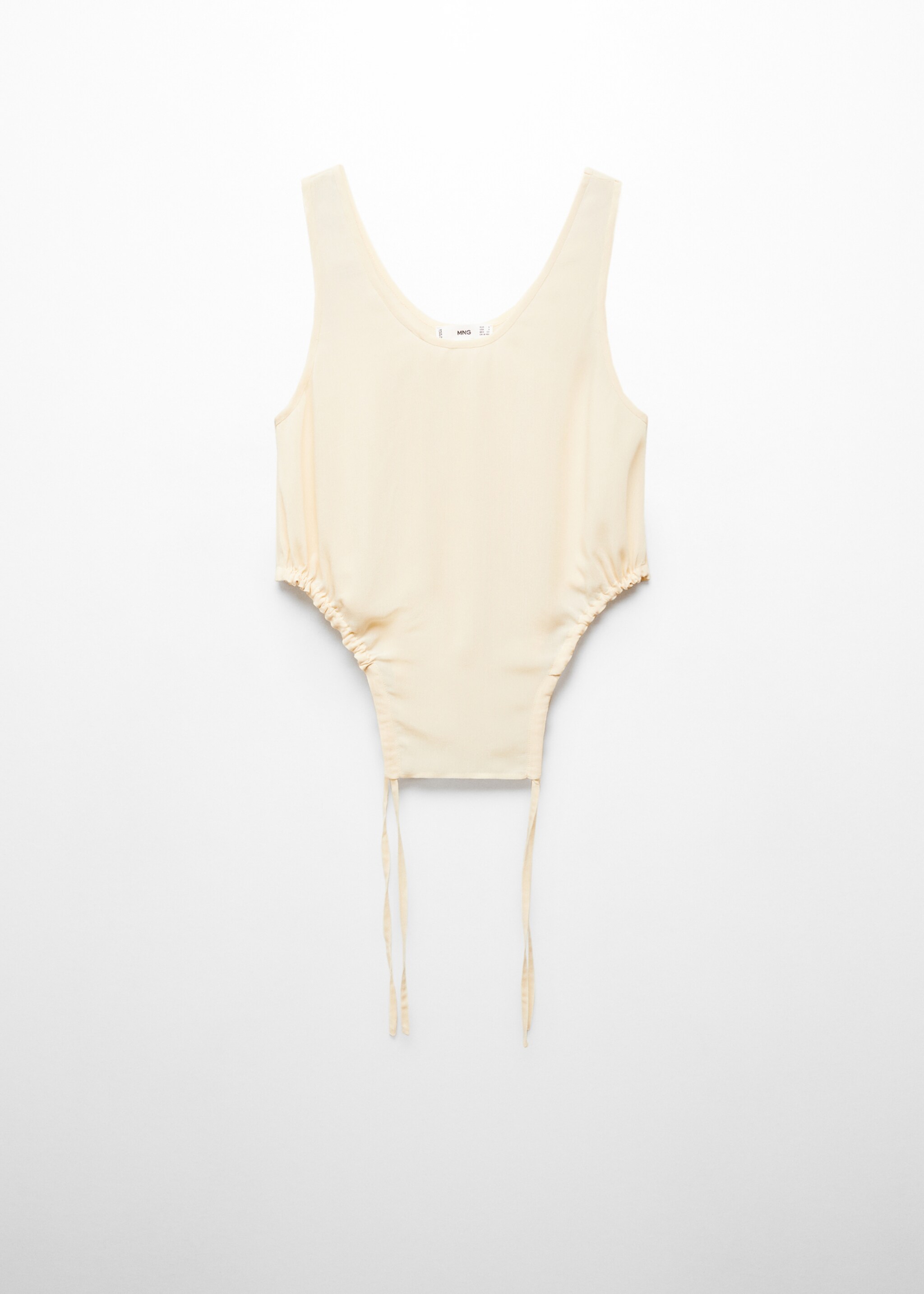 Semi-transparent top with side pleats - Article without model
