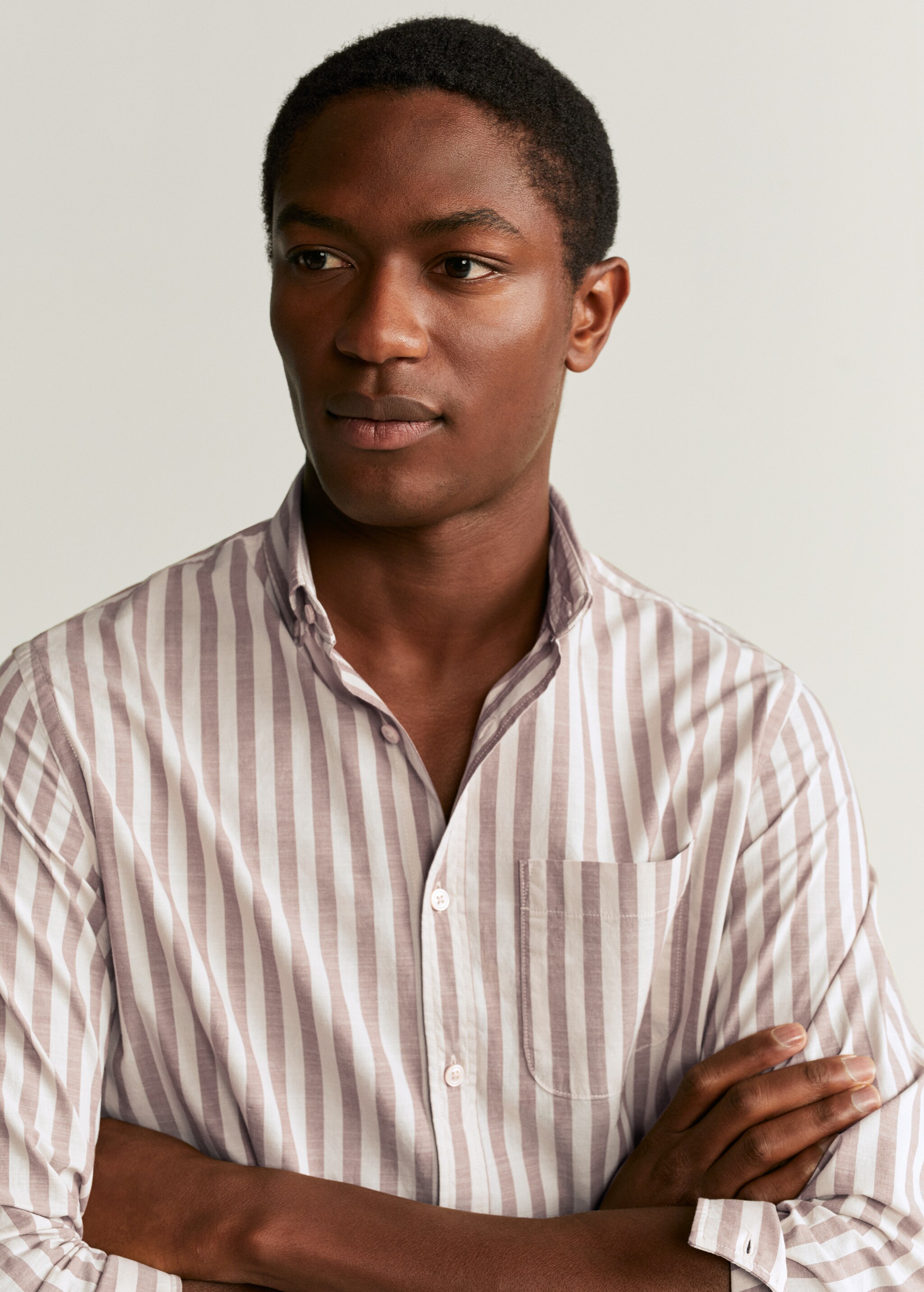 Camisa regular fit algodón rayas - Plano medio