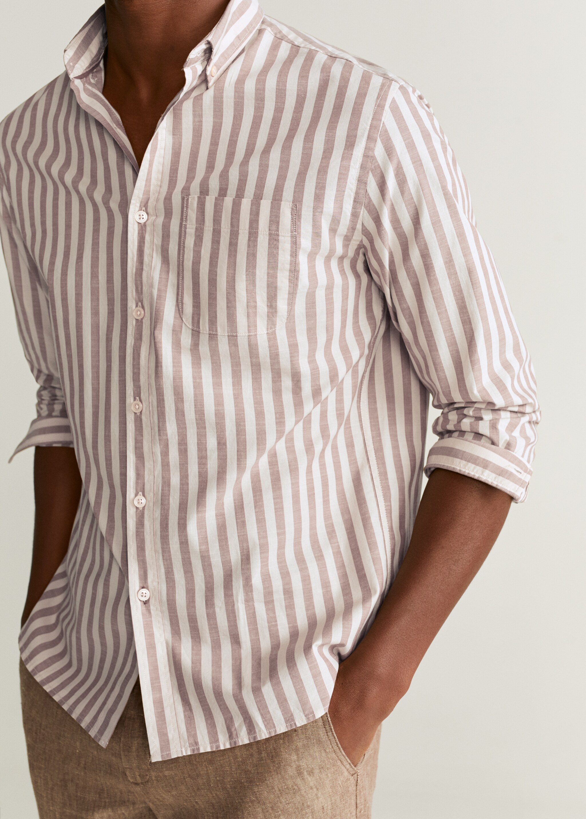 Camisa regular fit algodón rayas - Detalle del artículo 1