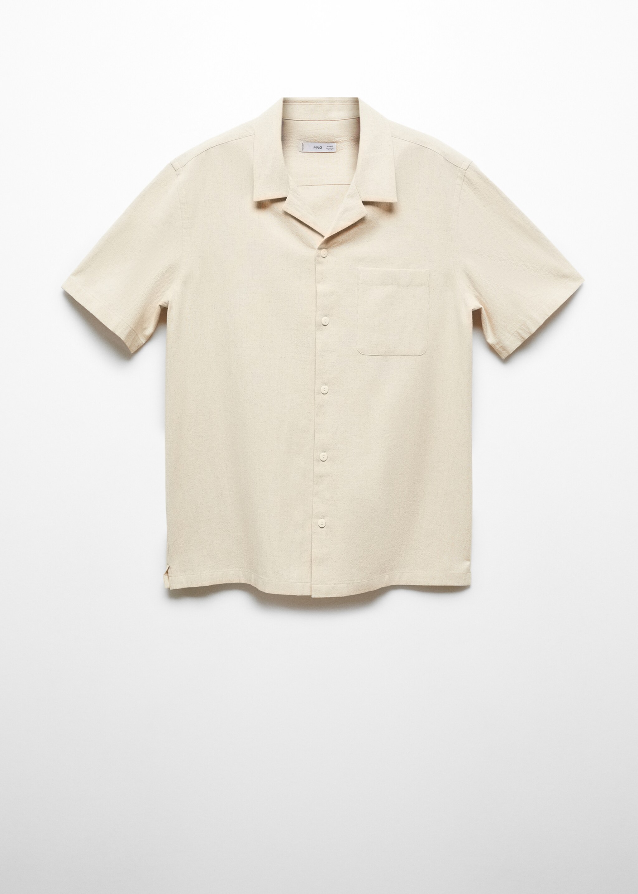 Linen shirt with bowling collar and pocket - Article without model