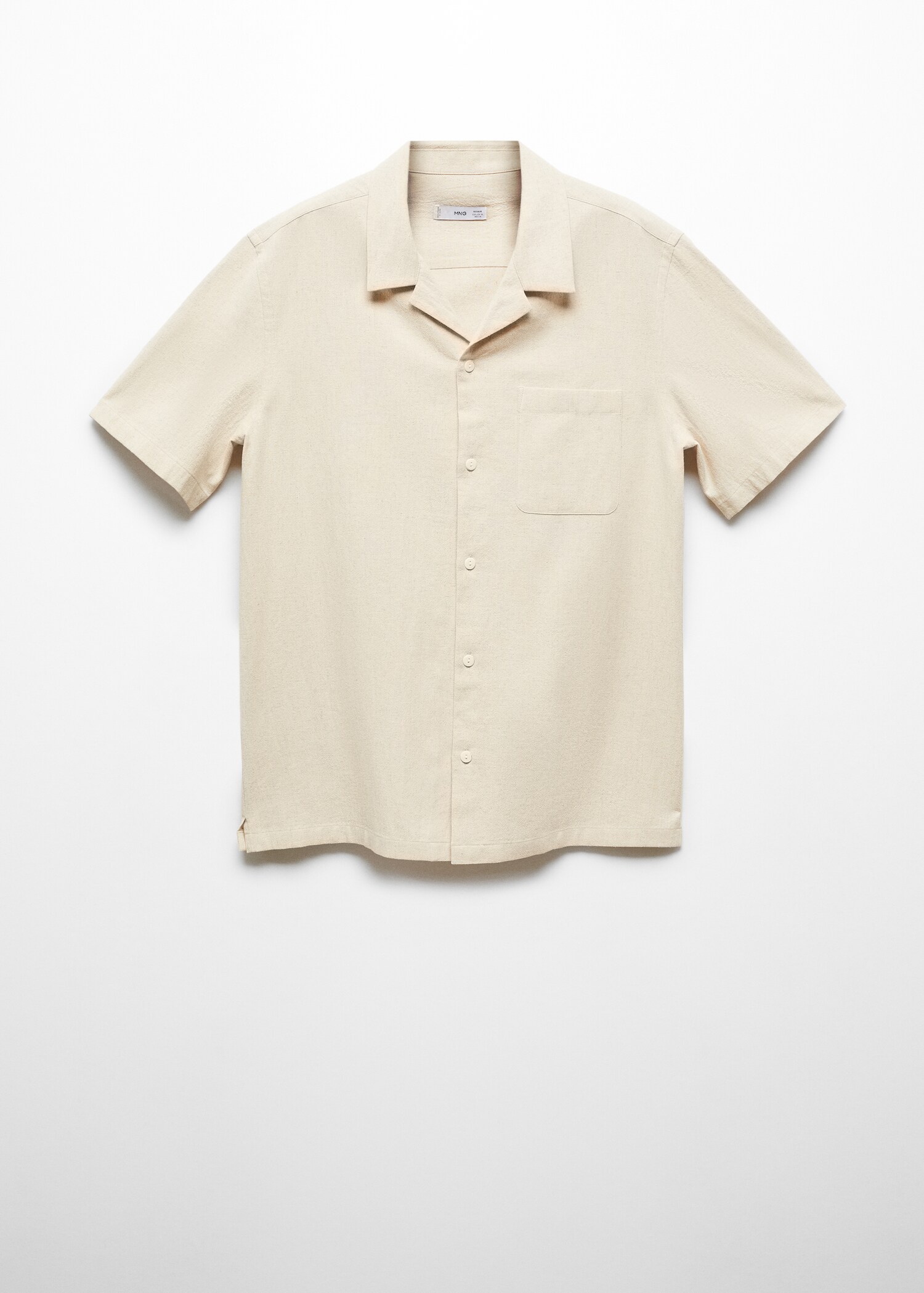 Linen shirt with bowling collar and pocket - Article without model
