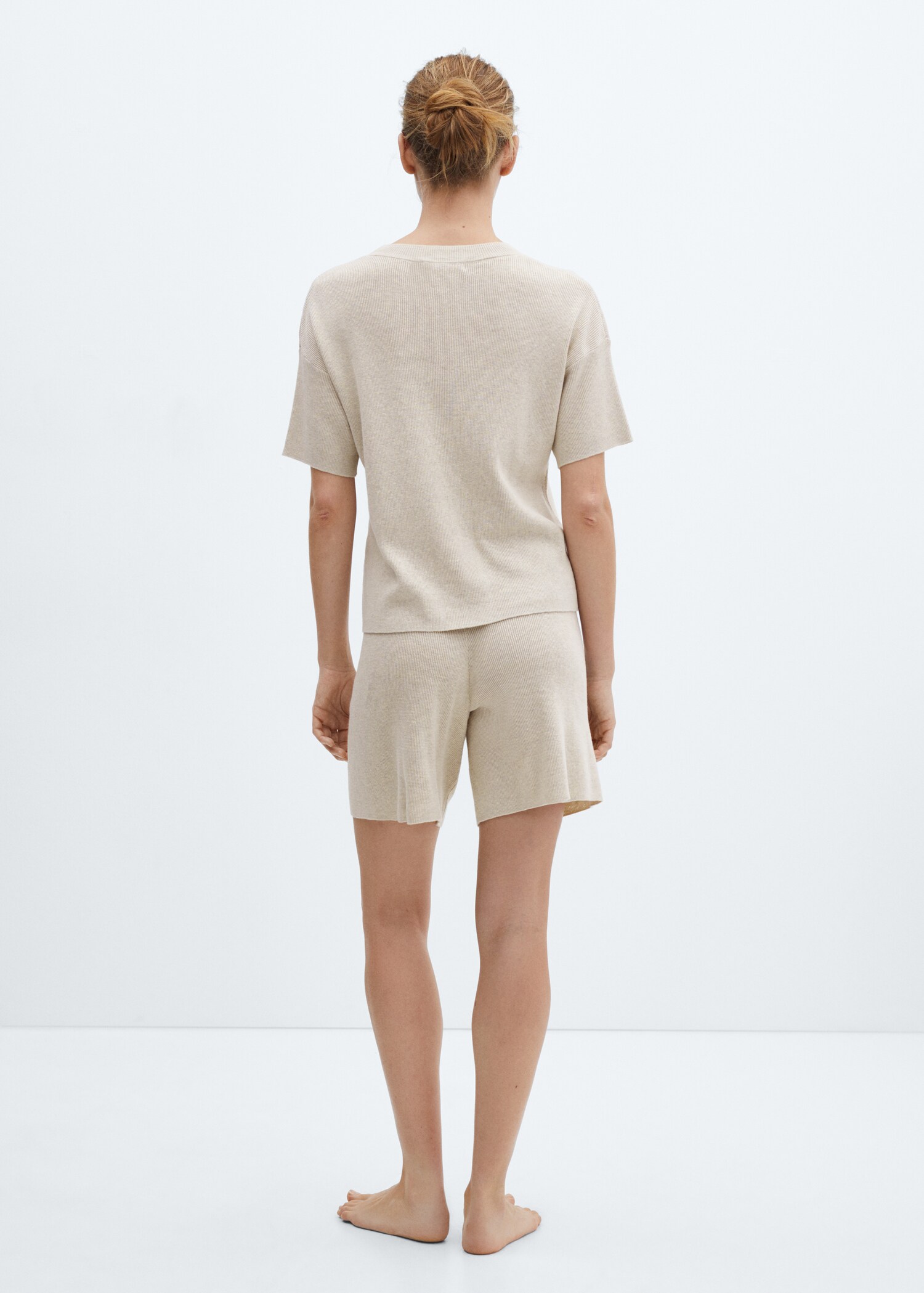 Knitted pyjama shorts - Reverse of the article