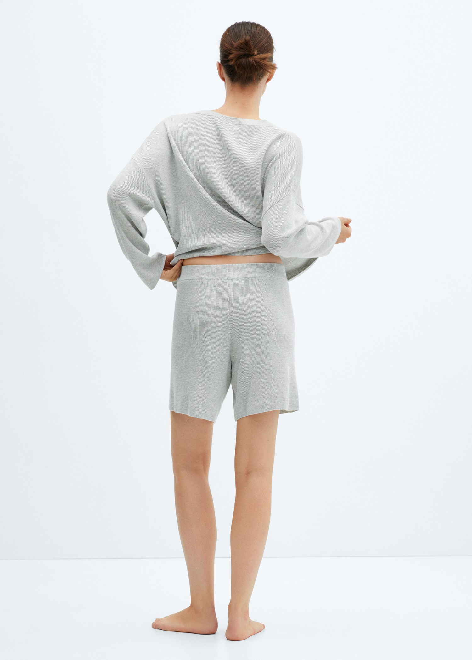 Knitted pyjama shorts - Reverse of the article