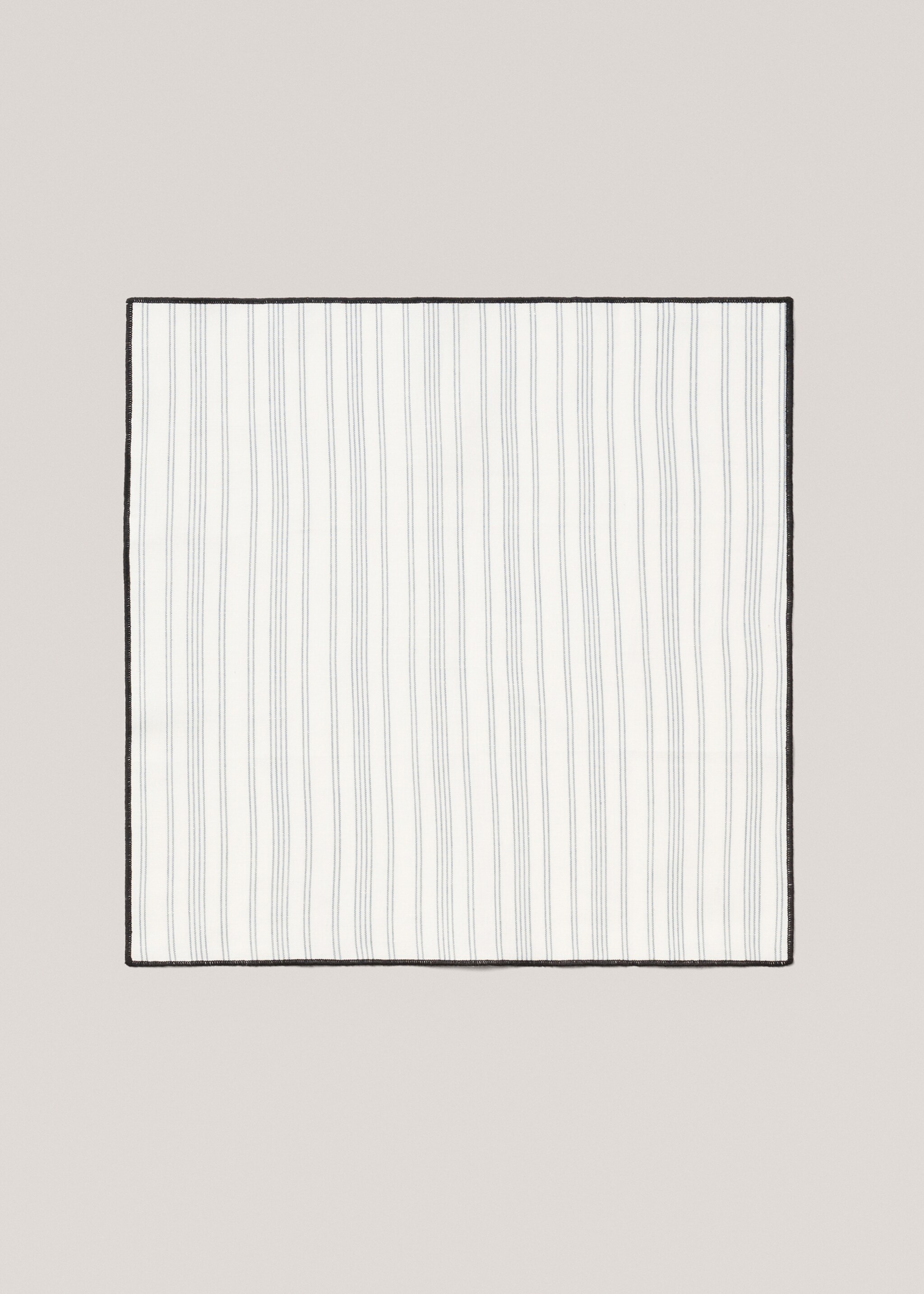 Cotton linen napkin with contrast trim - Article without model, Ecru. Ref: 67056019-00.
