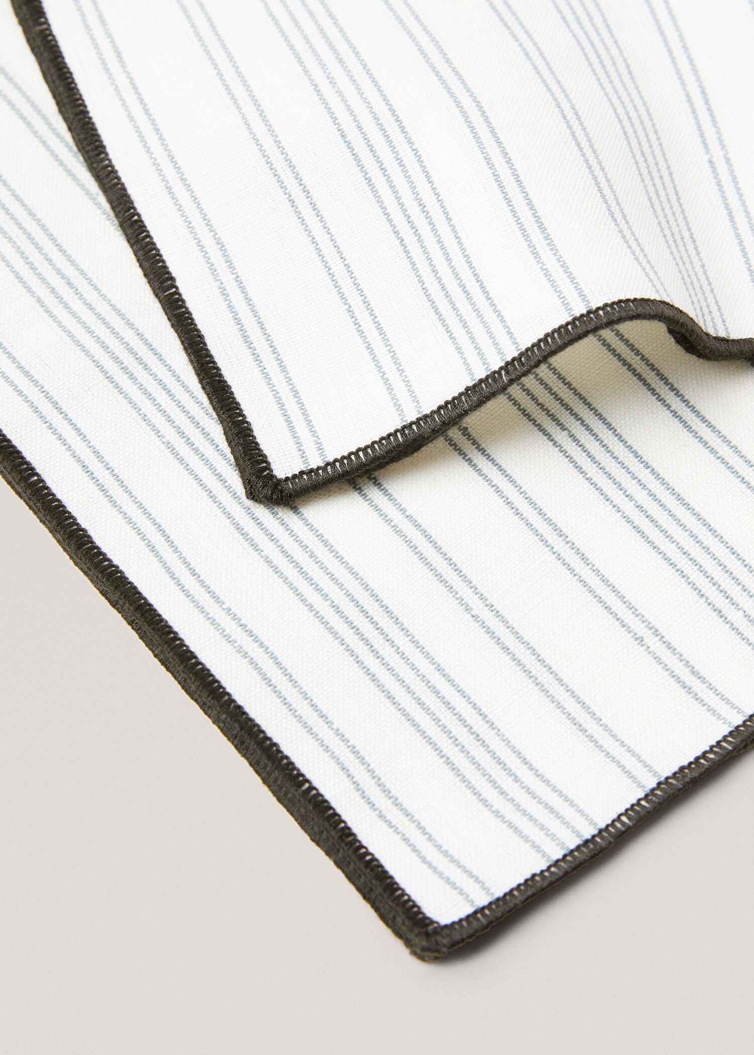 Serviette de table lin coton liseré contrastant - Détail de l'article 2