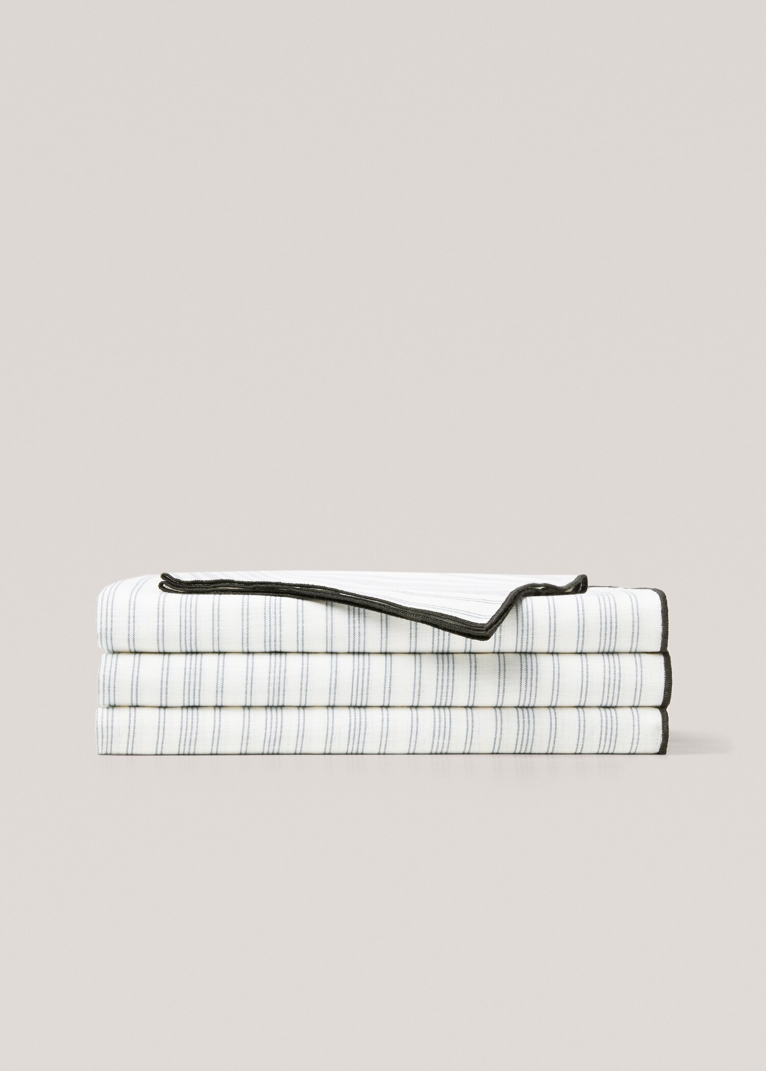 Serviette de table lin coton liseré contrastant - Détail de l'article 3