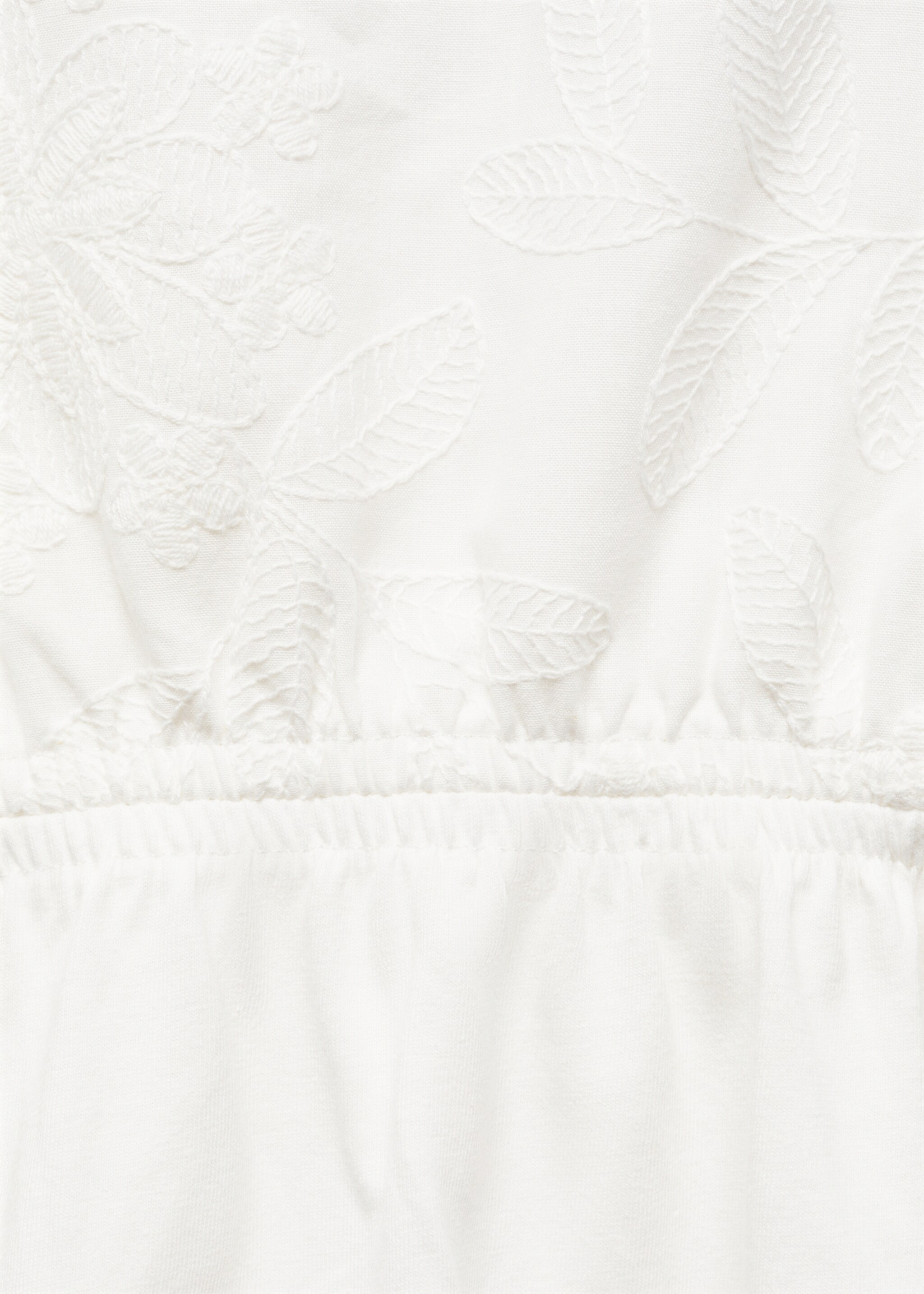 Embroidered dress with side slits - Details of the article 8, Off White. Ref: 67056021-00.