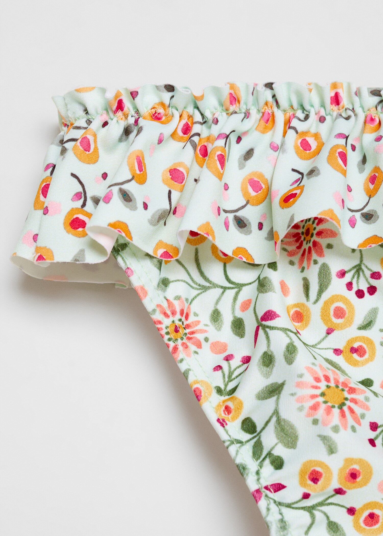 Ruffled floral bikini bottom - Details of the article 0