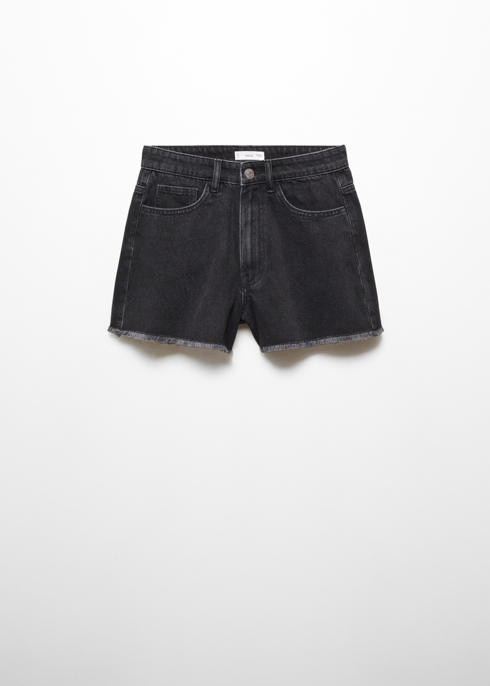 Short jean taille normale - Article sans modèle, Black denim. Ref: 67056025-00.
