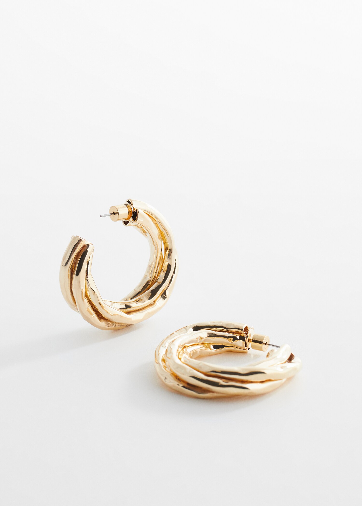 Intertwined hoop earrings - Medium plane
