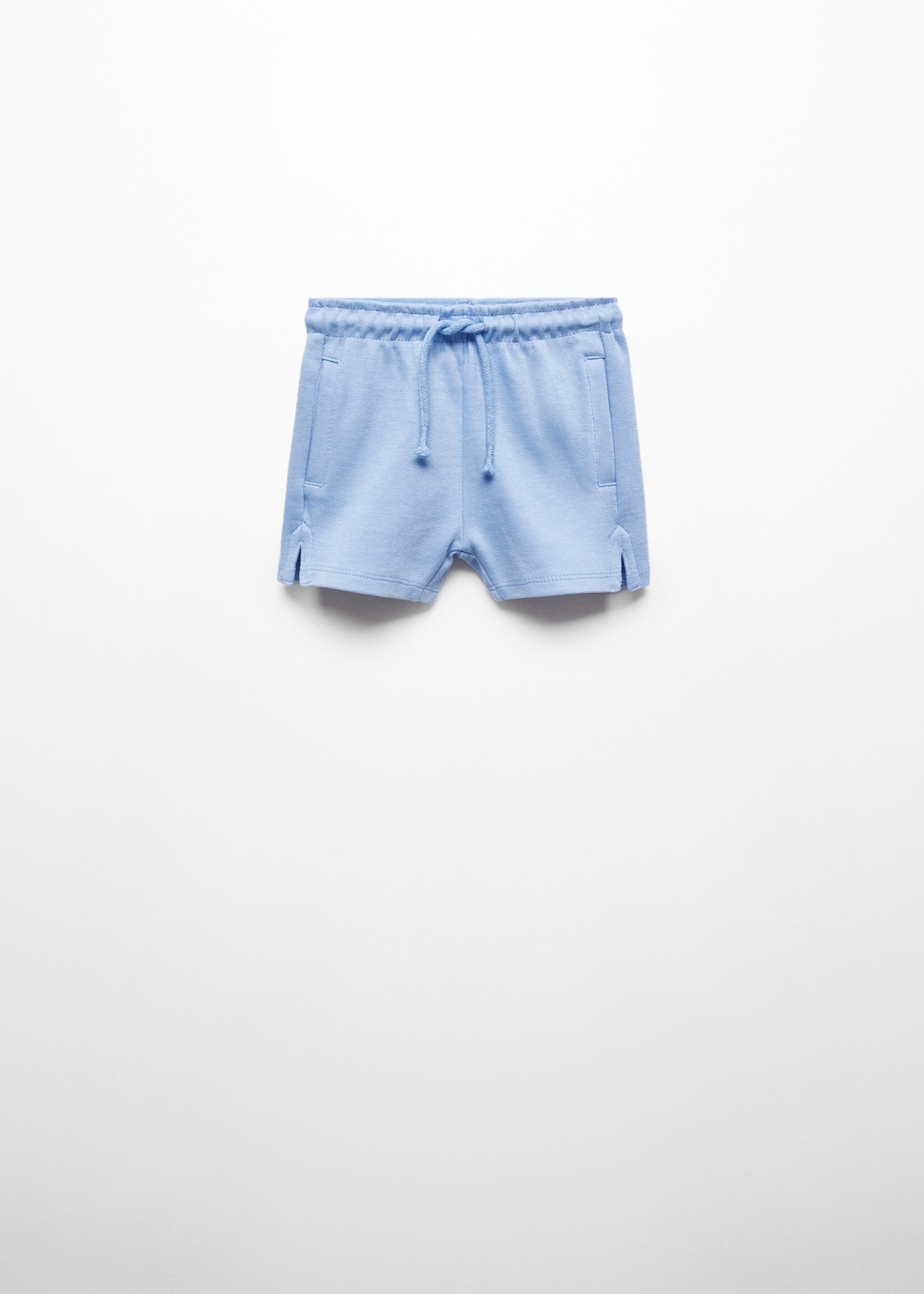 Cotton shorts with elastic waist - Article without model, Sky Blue. Ref: 67056038-00.