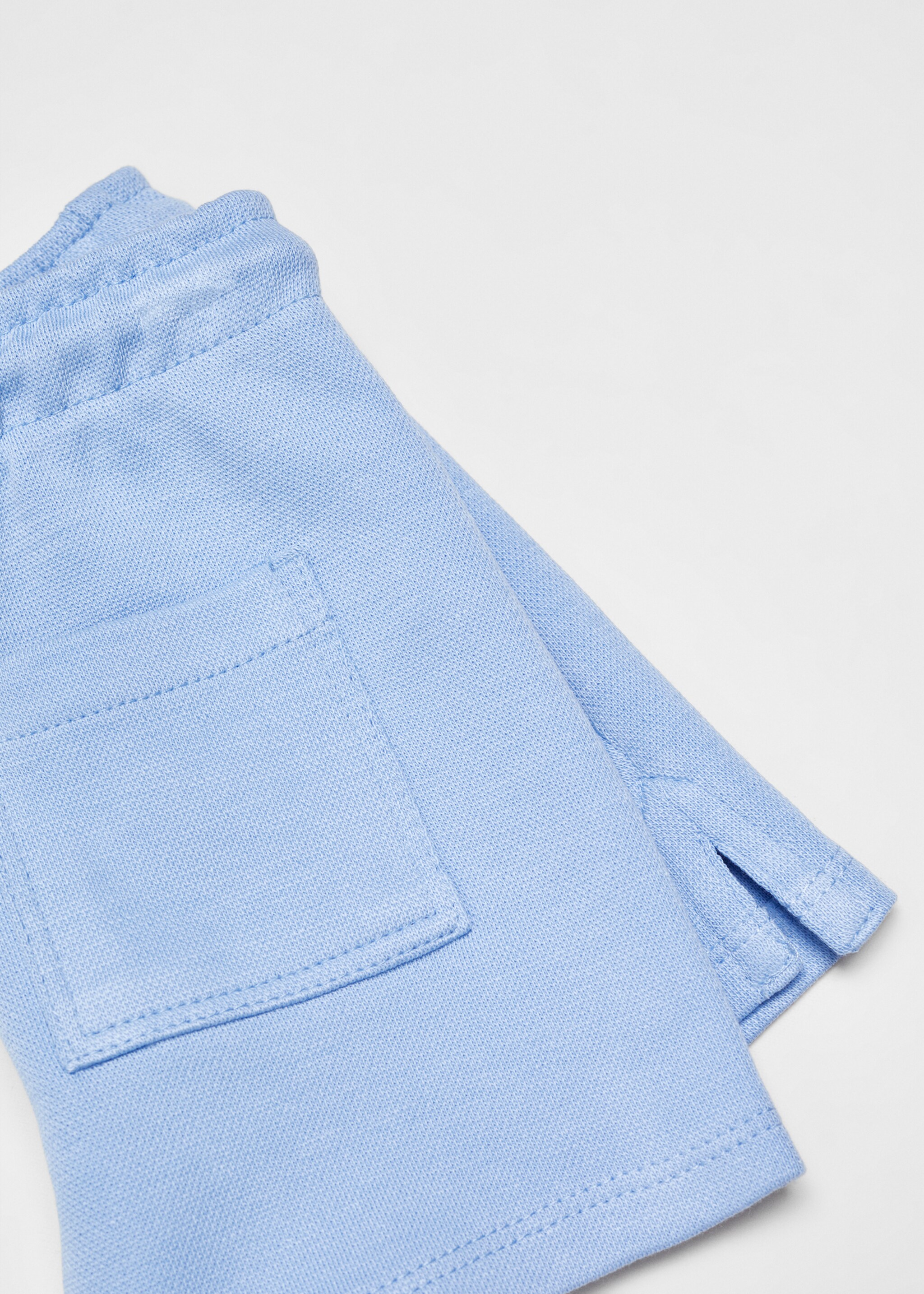 Cotton shorts with elastic waist - Details of the article 0, Sky Blue. Ref: 67056038-00.