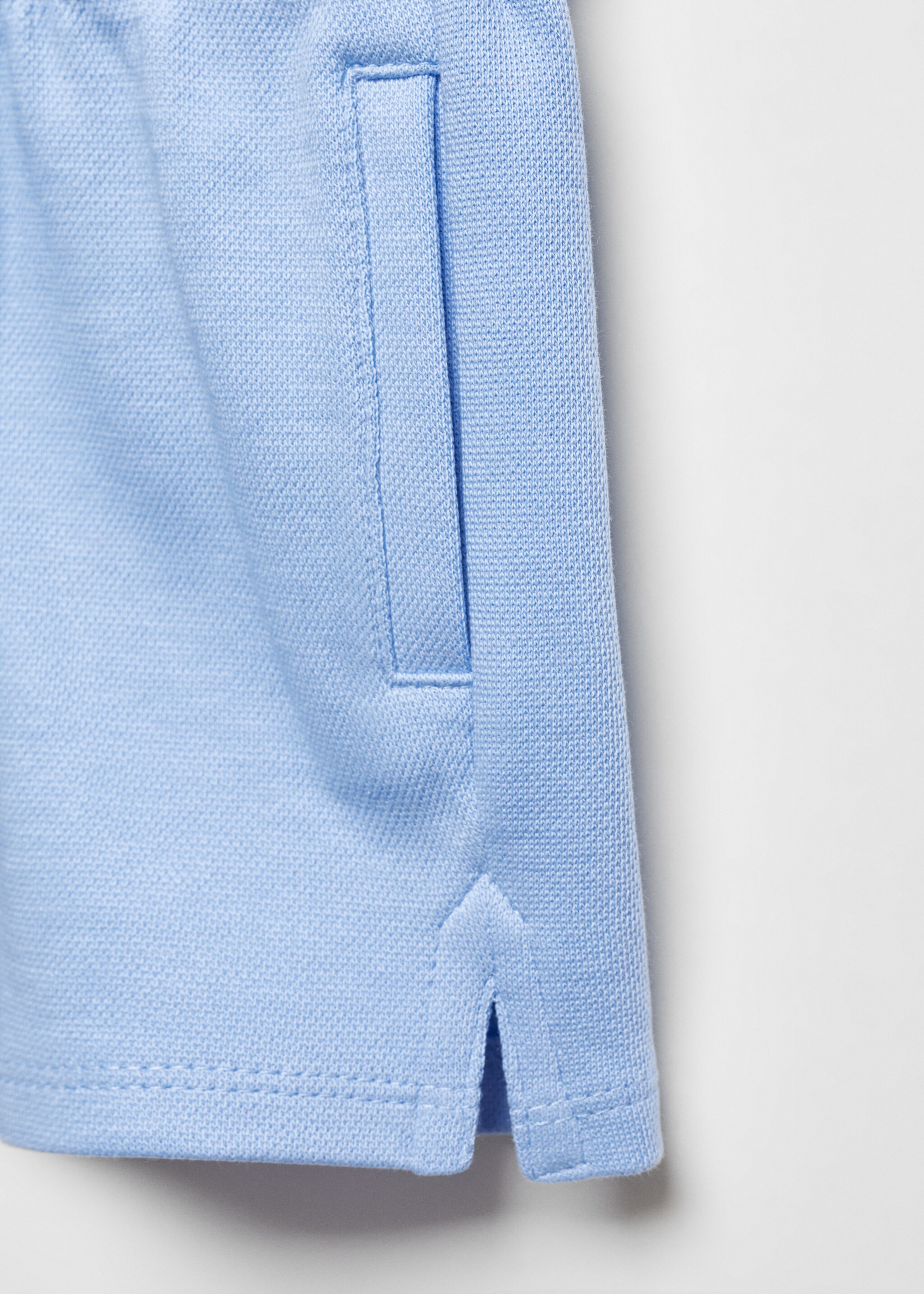 Cotton shorts with elastic waist - Details of the article 8, Sky Blue. Ref: 67056038-00.