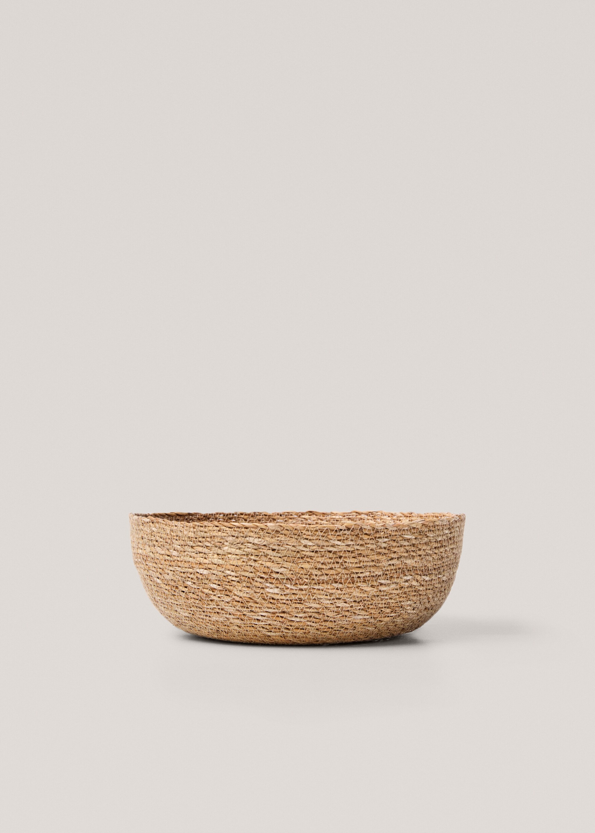 Cesta redonda de fibras naturais 30 x 10 cm - Artigo sem modelo, Castanho. Ref: 67056045-00.