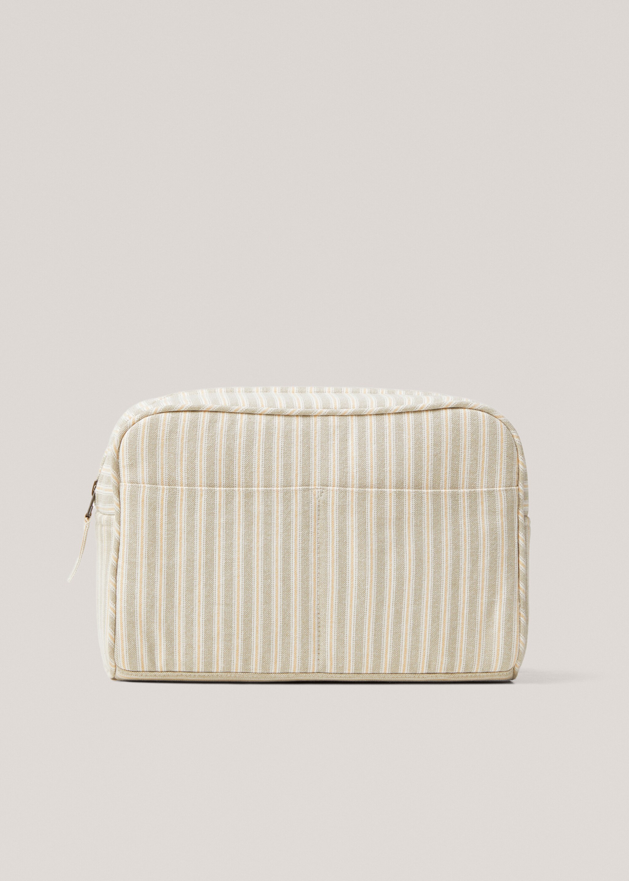 Striped cotton toiletry bag - Article without model, Green. Ref: 67056049-00.