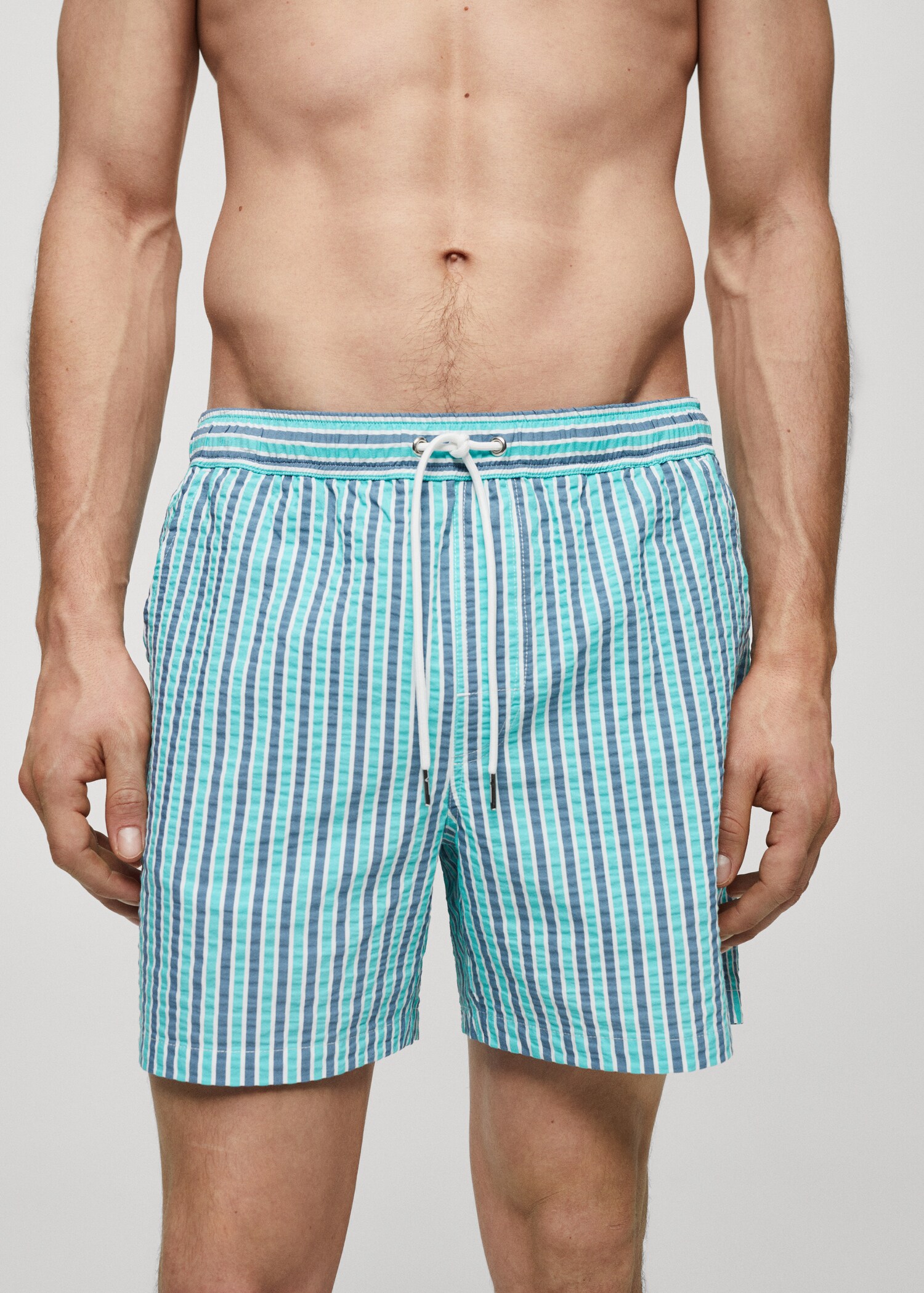 Maillot de bain imprimé rayures cordon - Détail de l'article 1