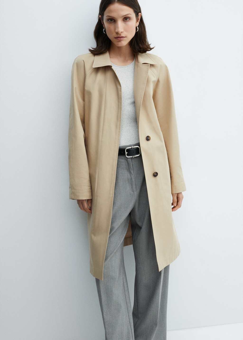 Cotton trench coat with belt - Women | MANGO OUTLET USA