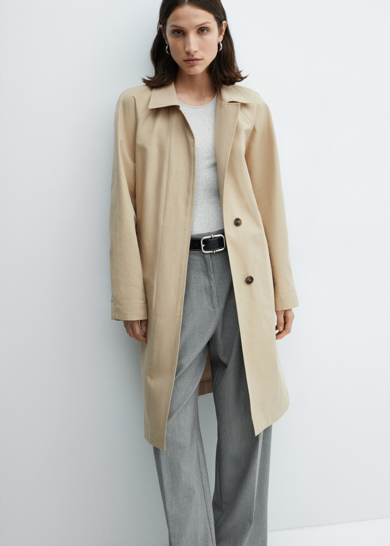 Mango Outlet Wollmantel Damen Mango Mantel Lockerer Trenchcoat