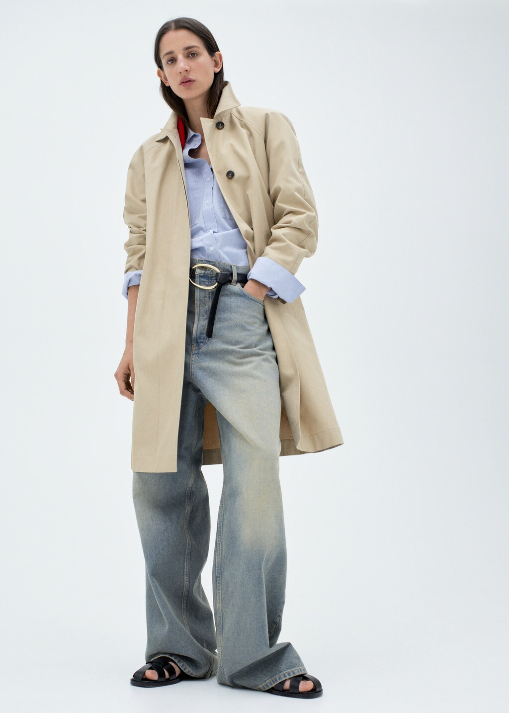 Cotton trench coat with belt - Women | MANGO OUTLET USA
