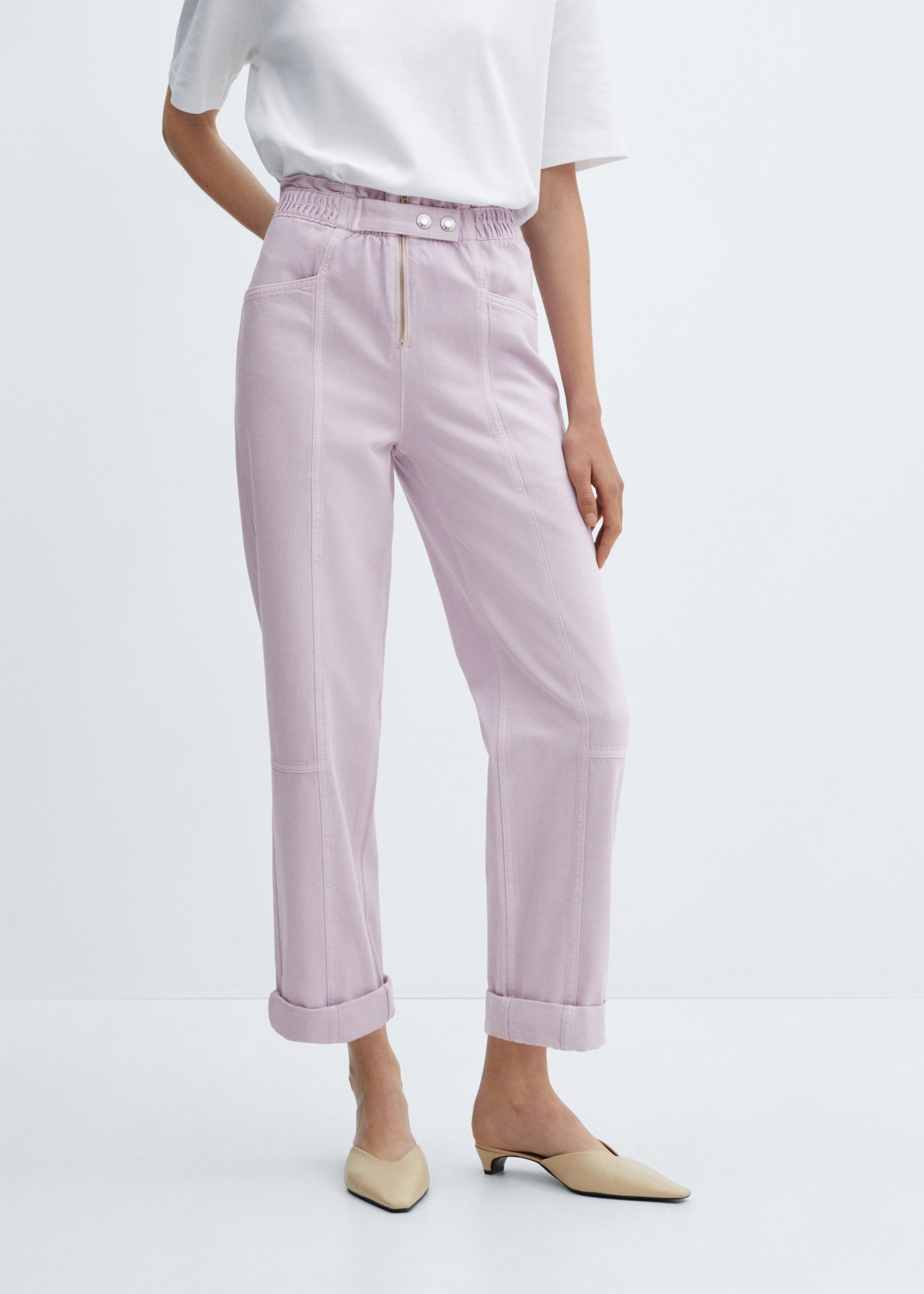 Slouchy jeans with elastic waist - Medium plane