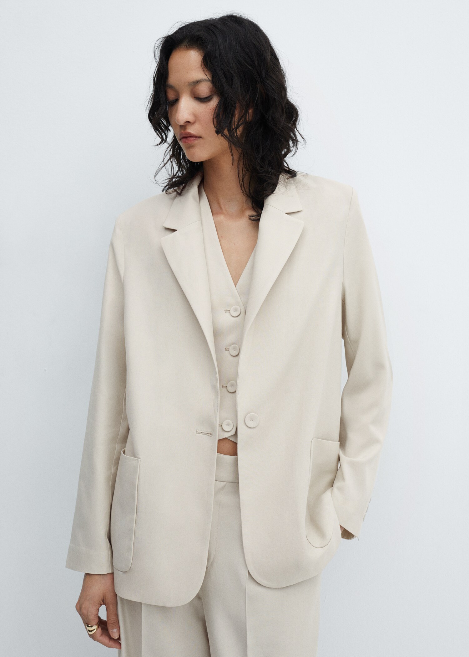 Anzugblazer mit Taschen - Mittlere Ansicht