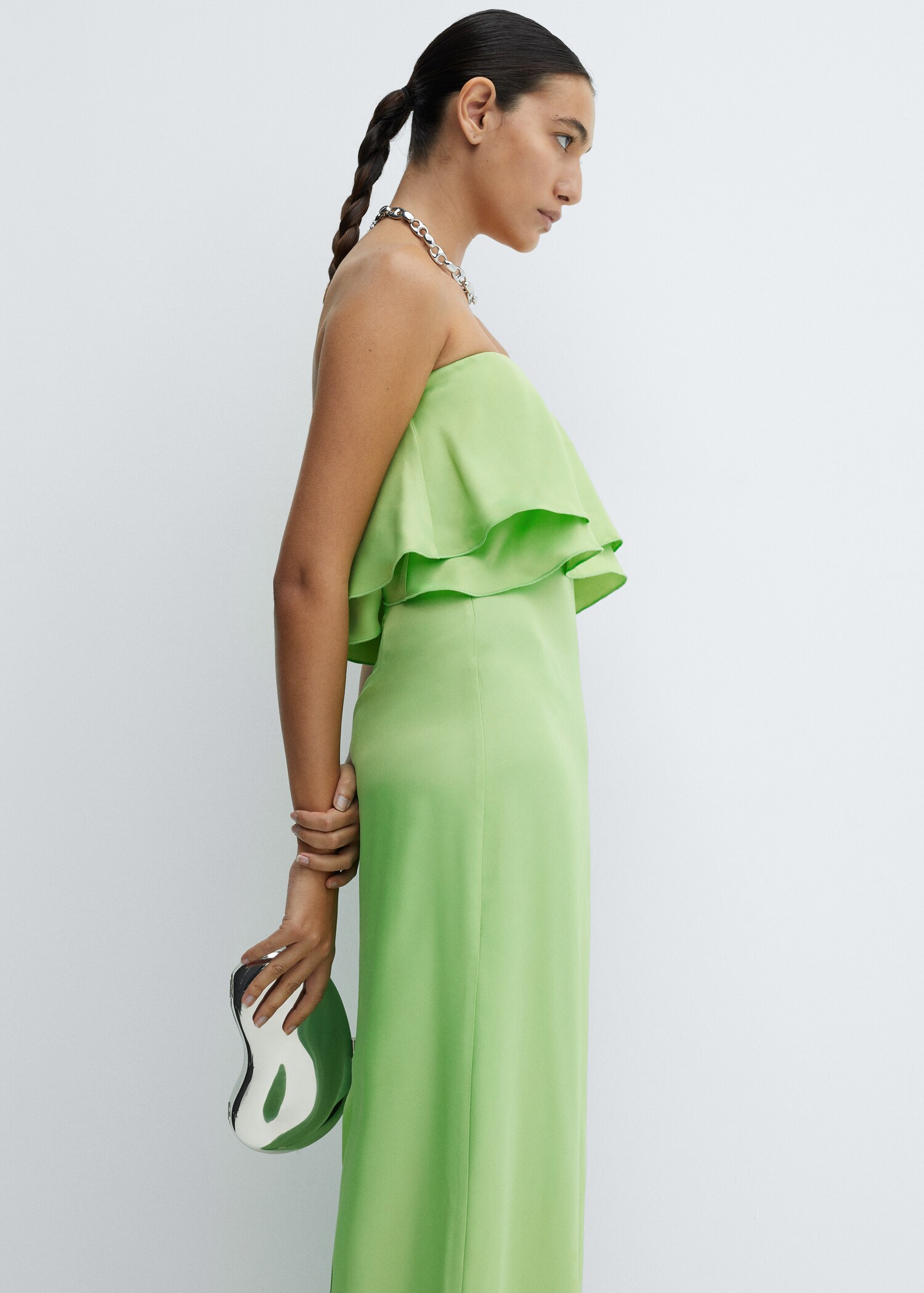 Strapless dress with ruffles - Medium plane