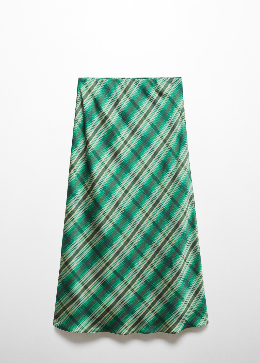 Satin check skirt - Women | MANGO OUTLET USA