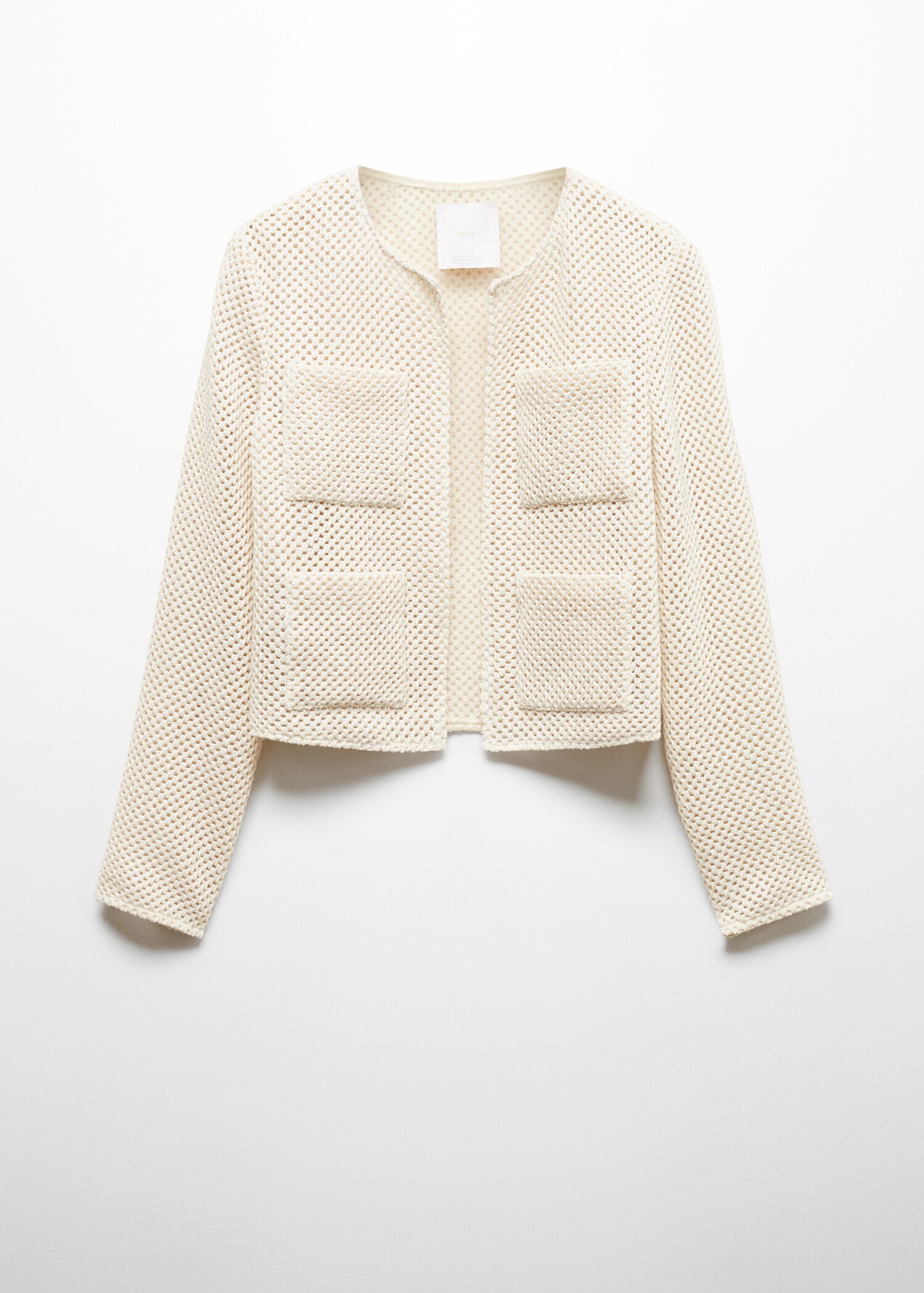 Knitted cardigan with drawstring - Article without model