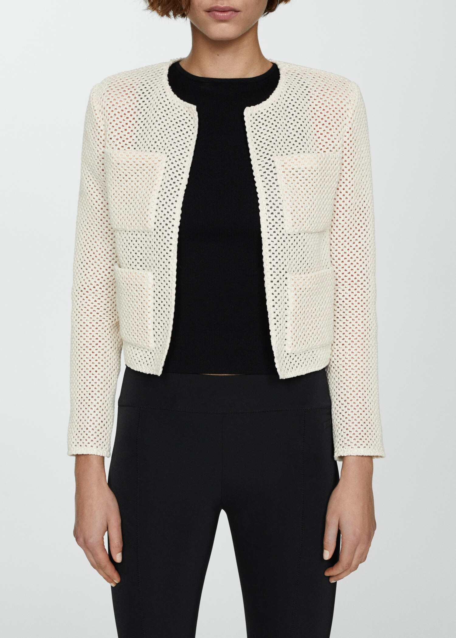 Knitted cardigan with drawstring - Details of the article 6