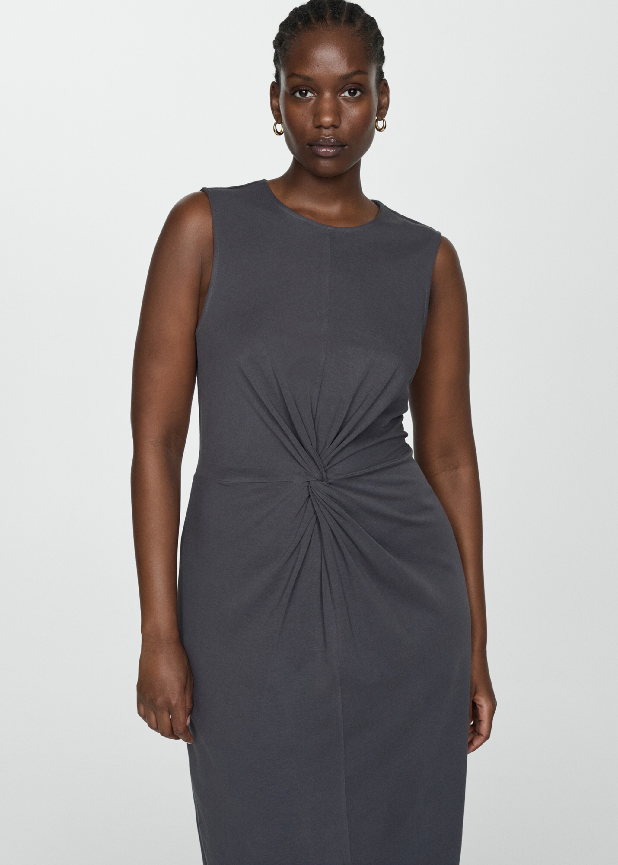 Knotted cotton dress - Details of the article 5