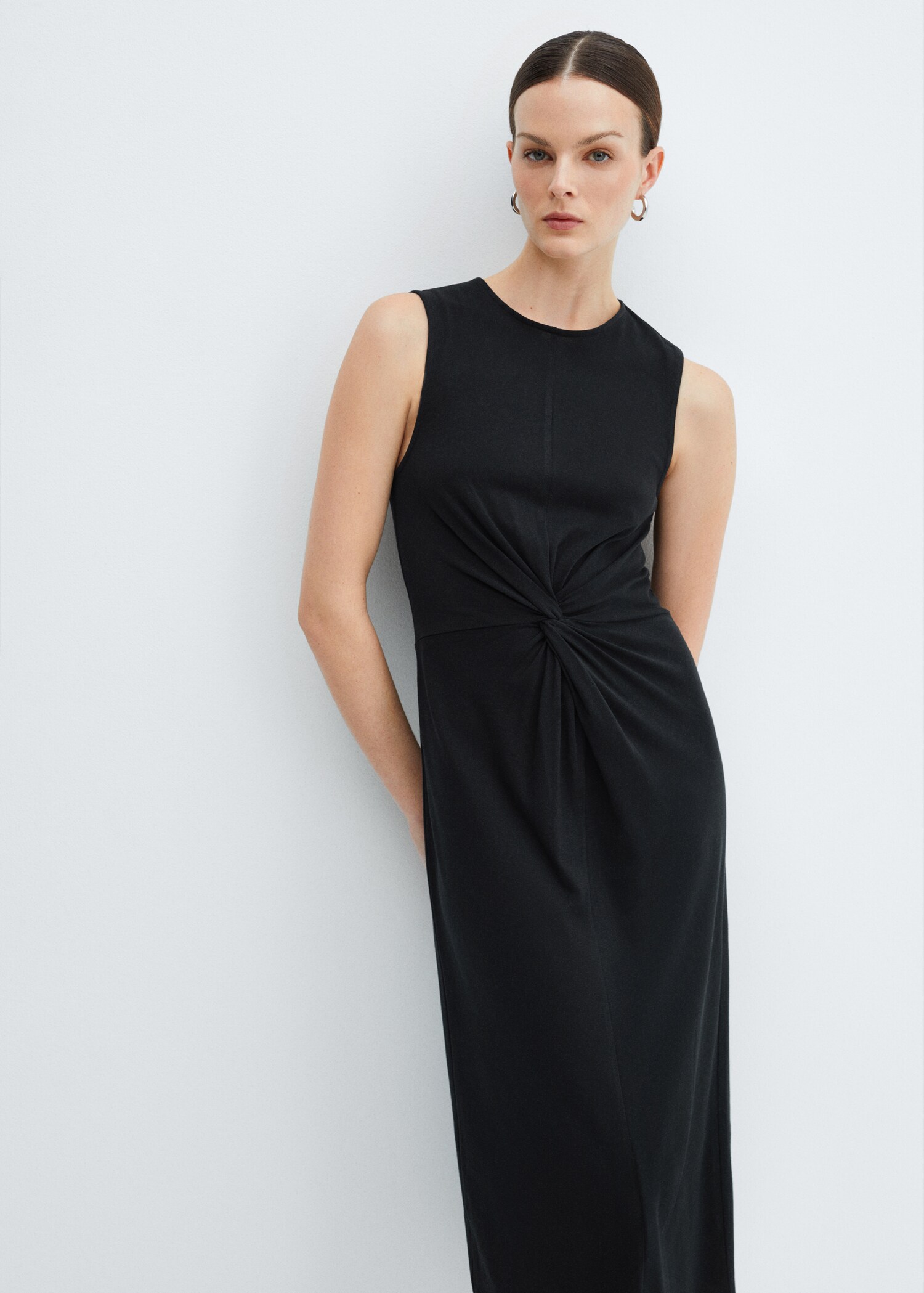 Vestido algodón nudo - Plano medio