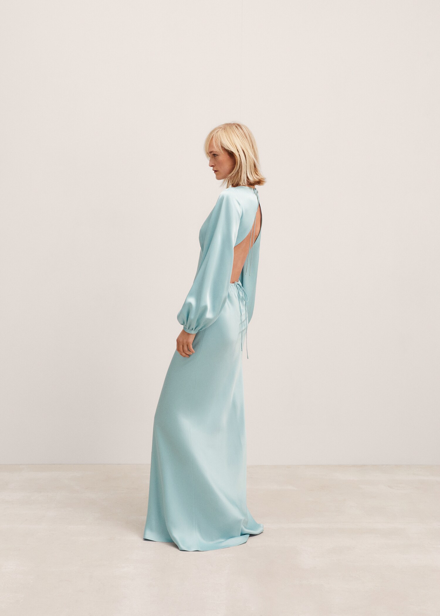 Vestido satinado espalda descubierta - Detalle del artículo 2