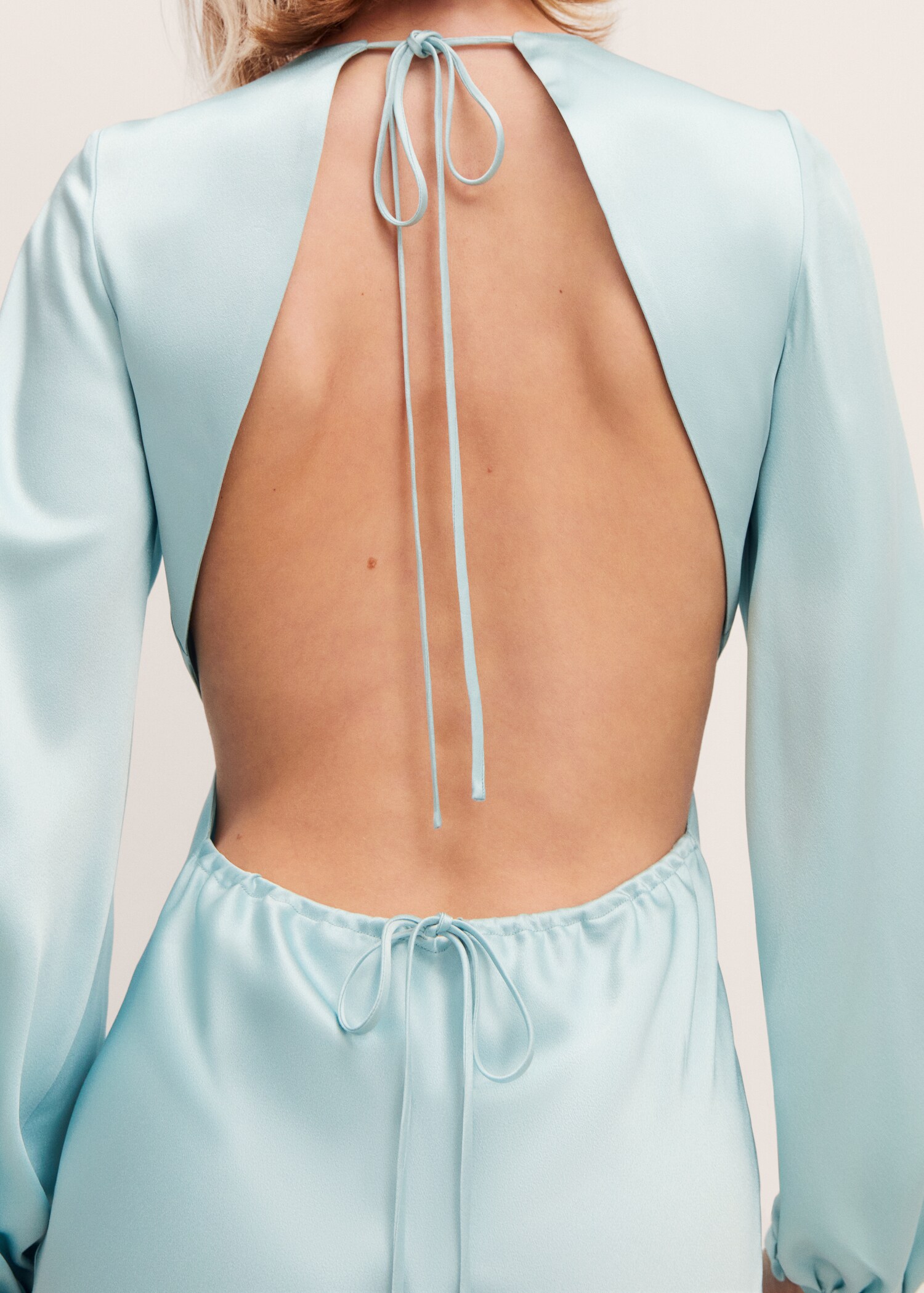 Vestido satinado espalda descubierta - Detalle del artículo 6