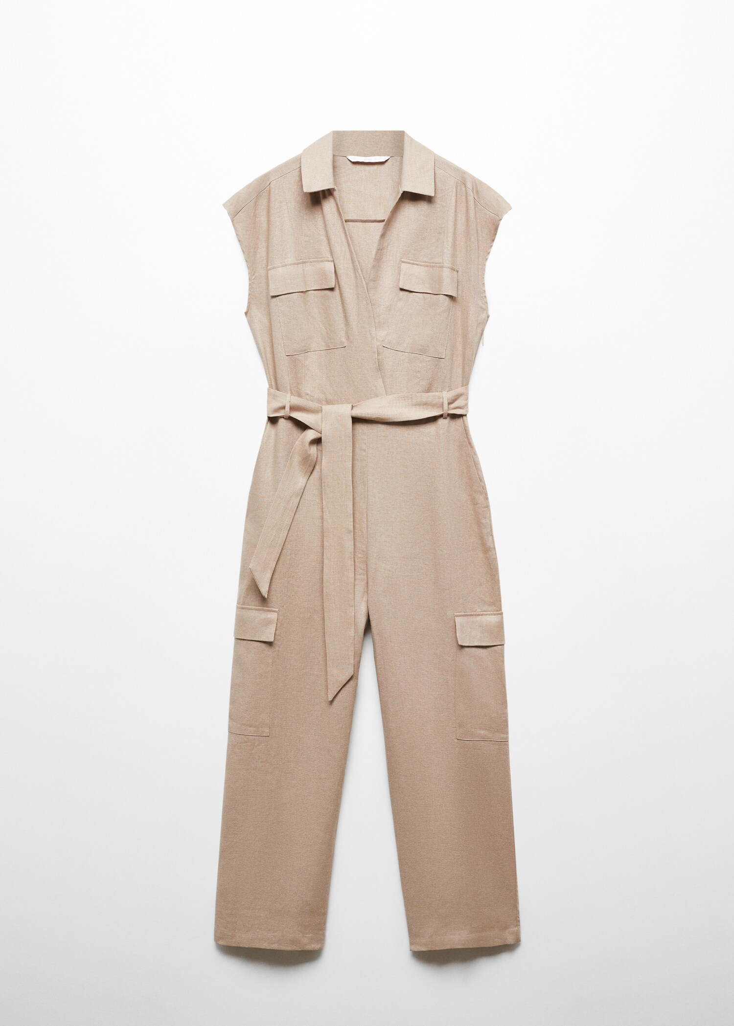 Cargo-style linen jumpsuit - Article without model