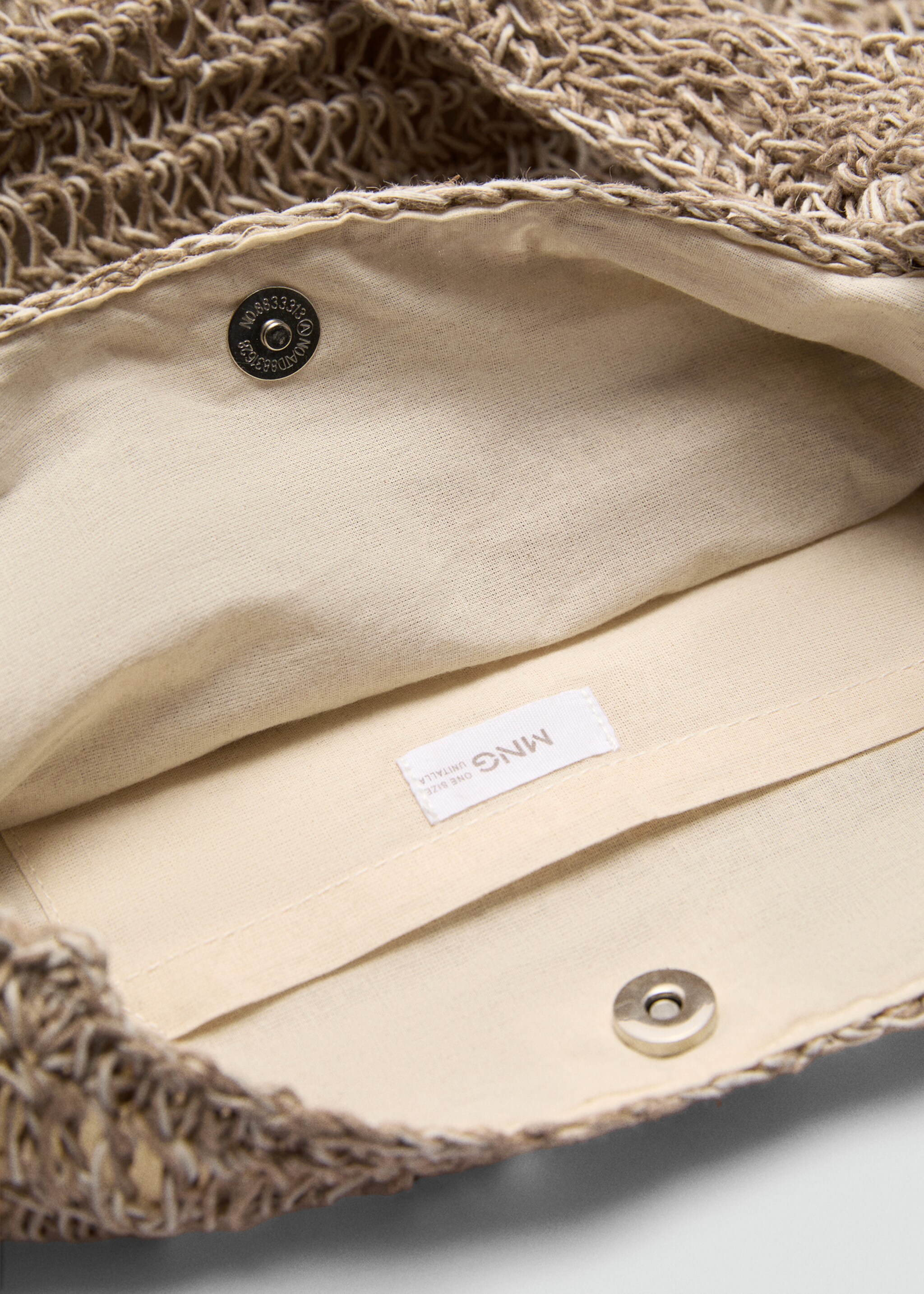 Jute shopper bag - Details of the article 1, Beige. Ref: 67057115-00.