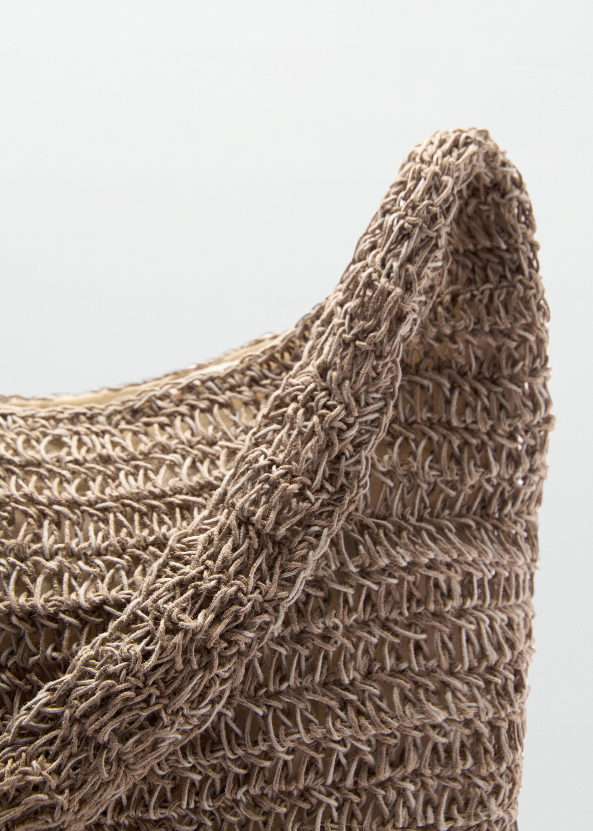 Jute shopper bag - Details of the article 2, Beige. Ref: 67057115-00.