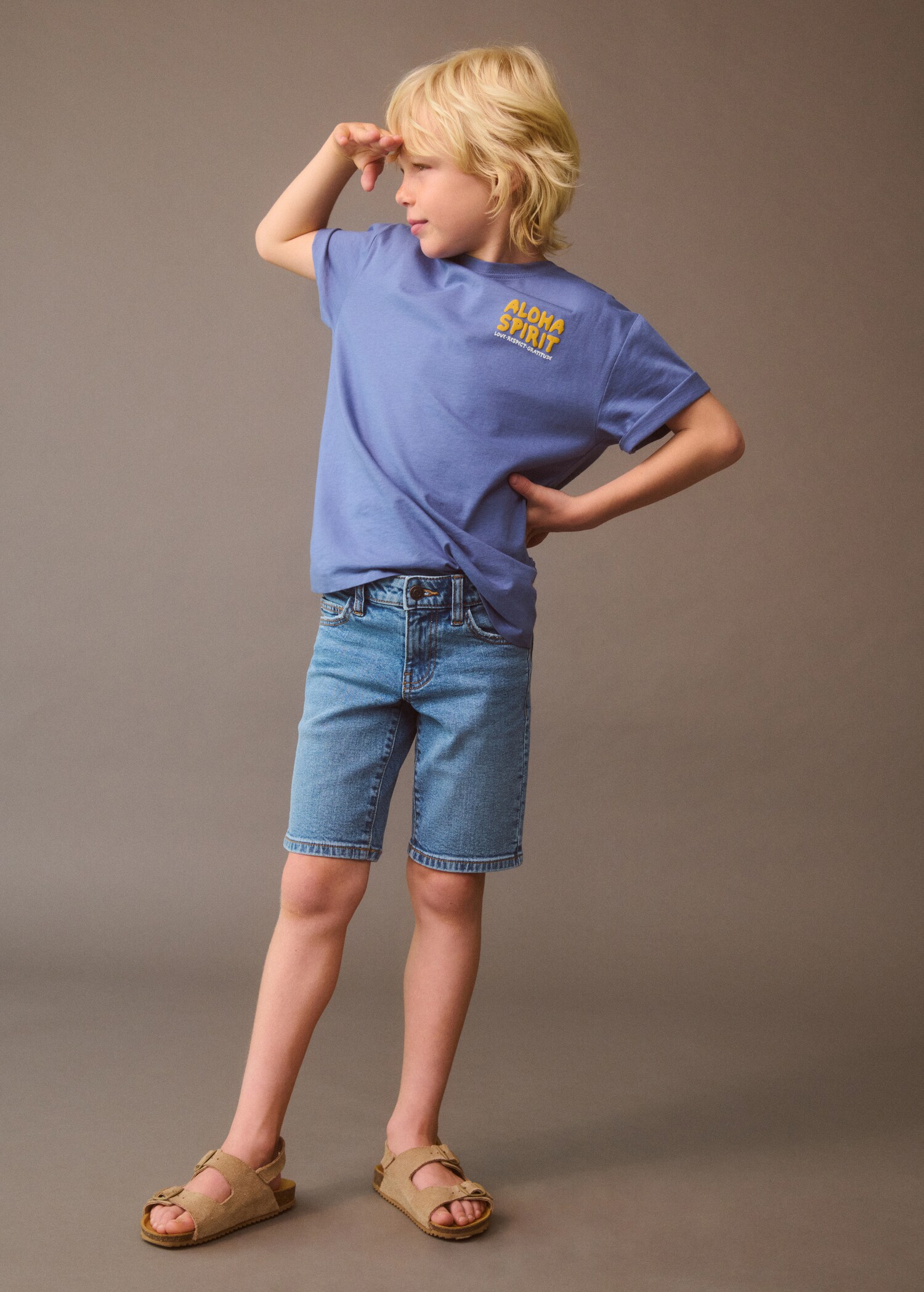 Cotton denim shorts - Details of the article 7