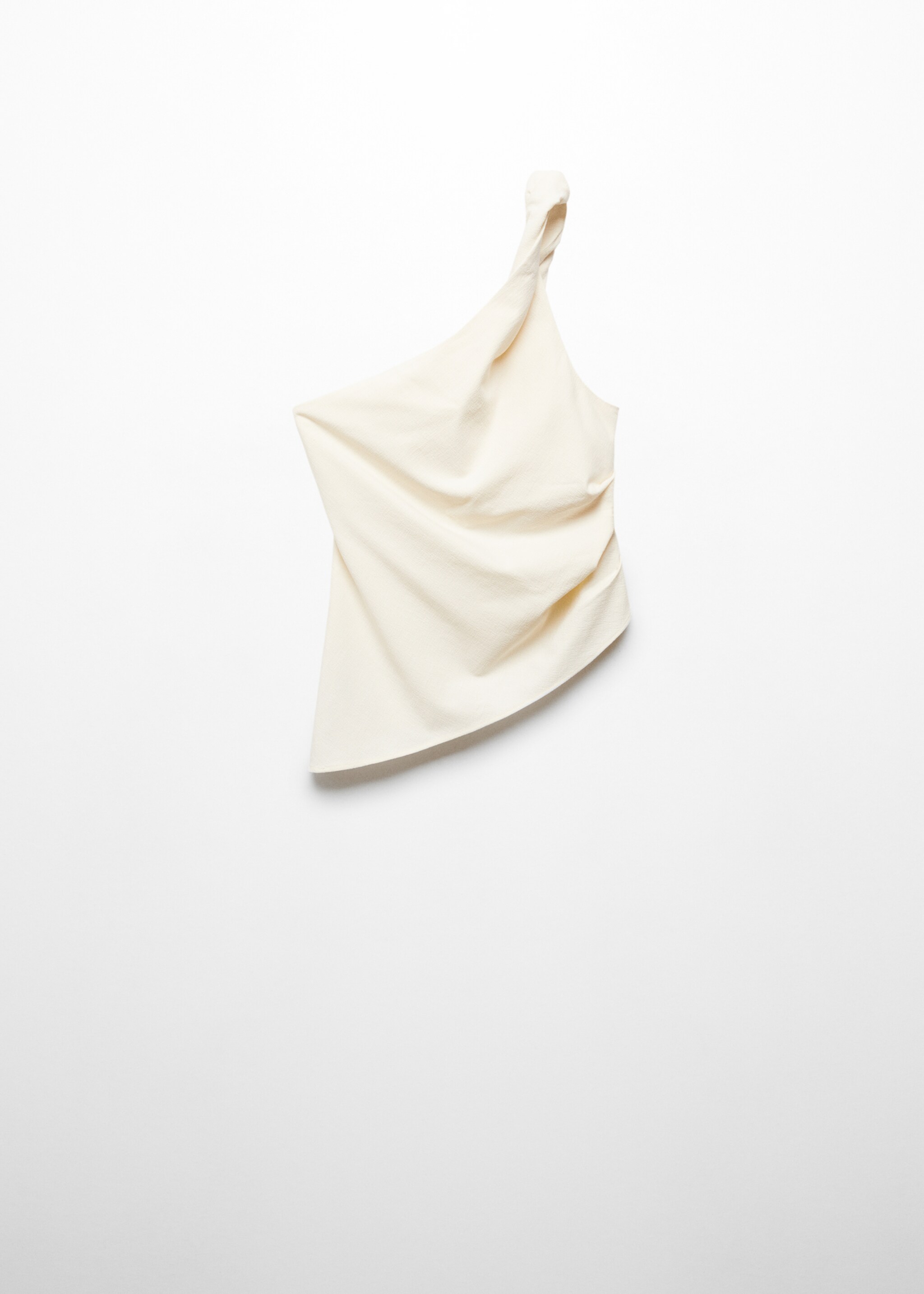 Asymmetrical textured top - Article without model, Ecru. Ref: 67057121-00.