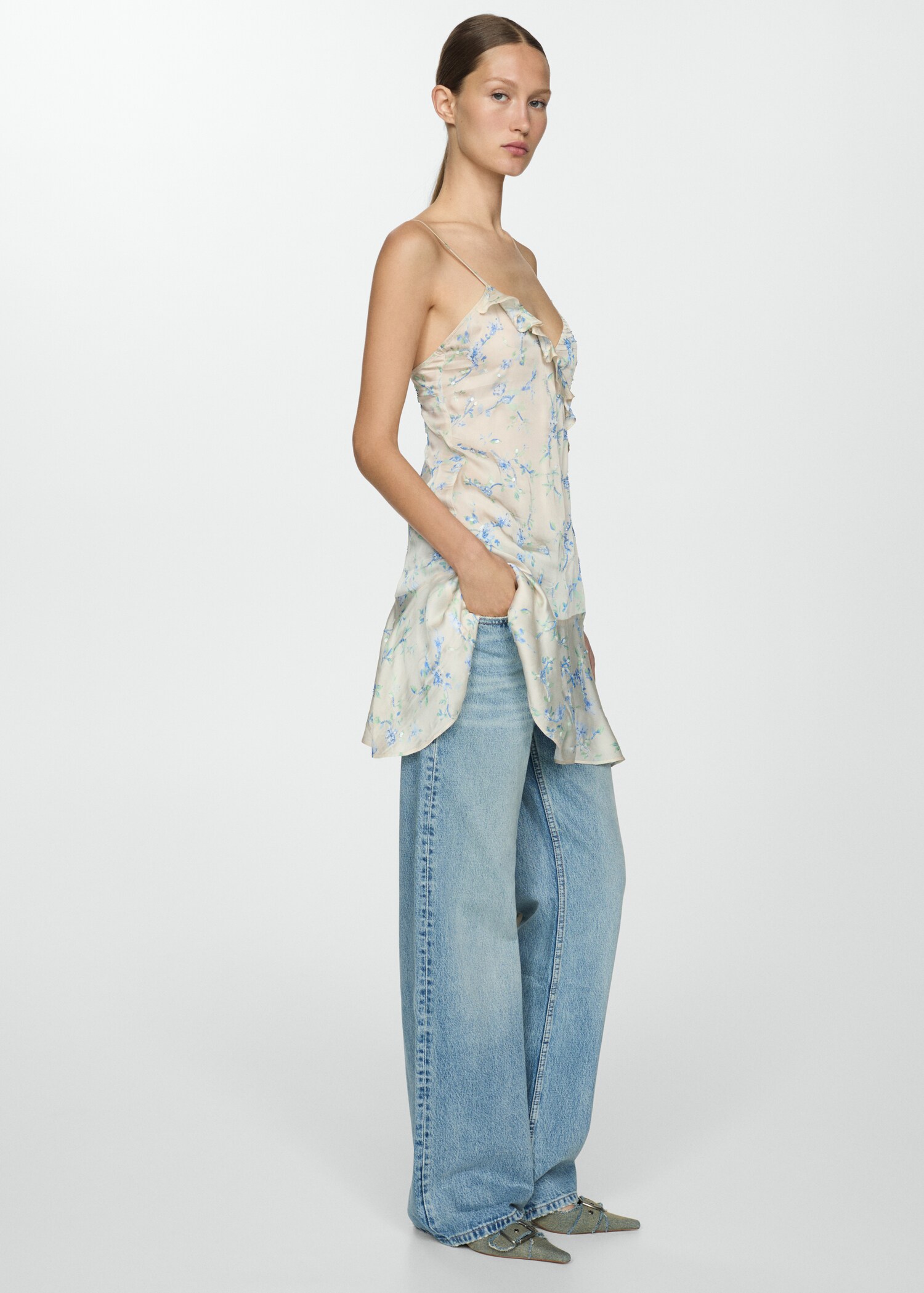 Floral ruffled dress - Details of the article 2