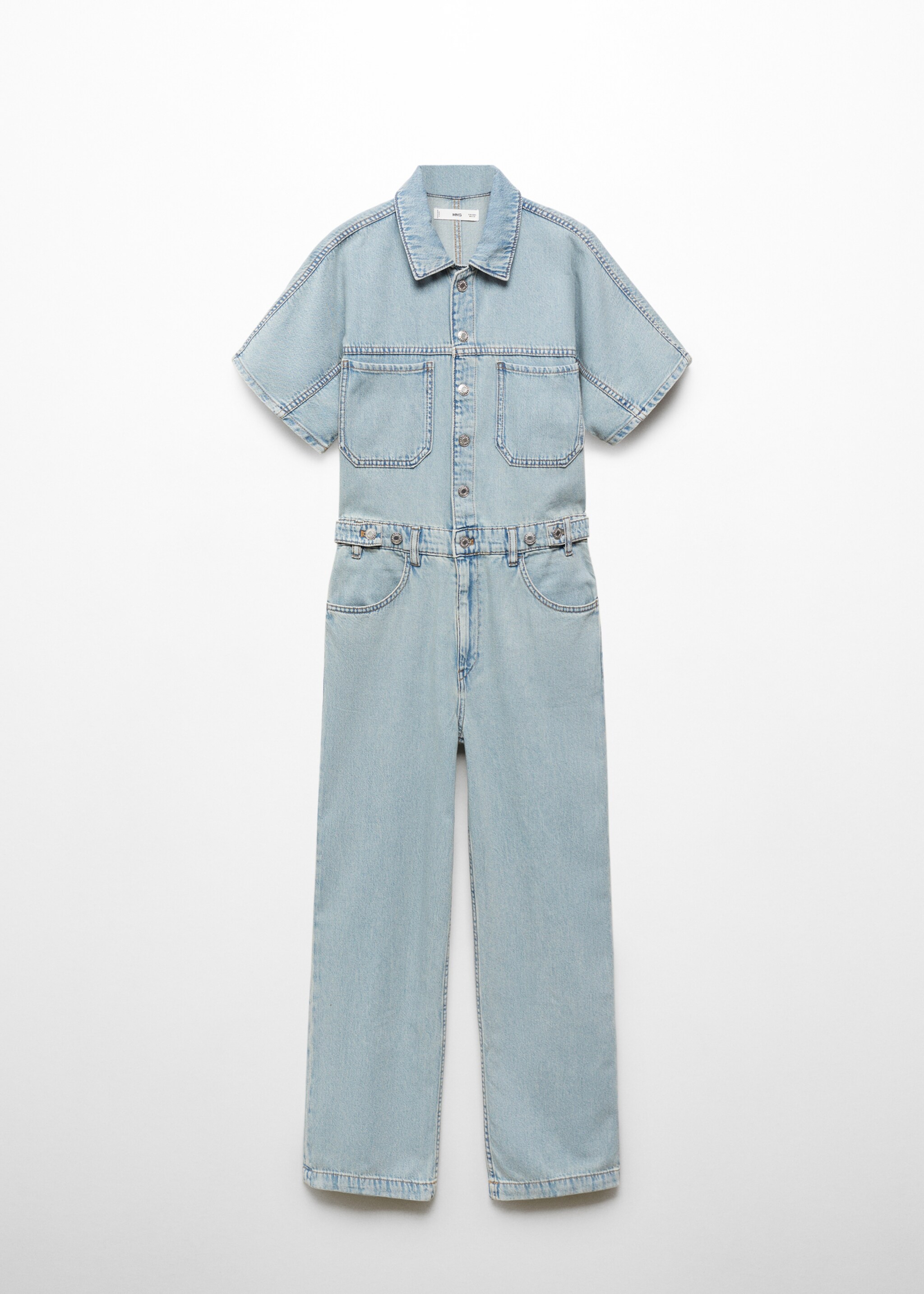 Salopetă din denim multipozițională cu nasturi - Articol fără model