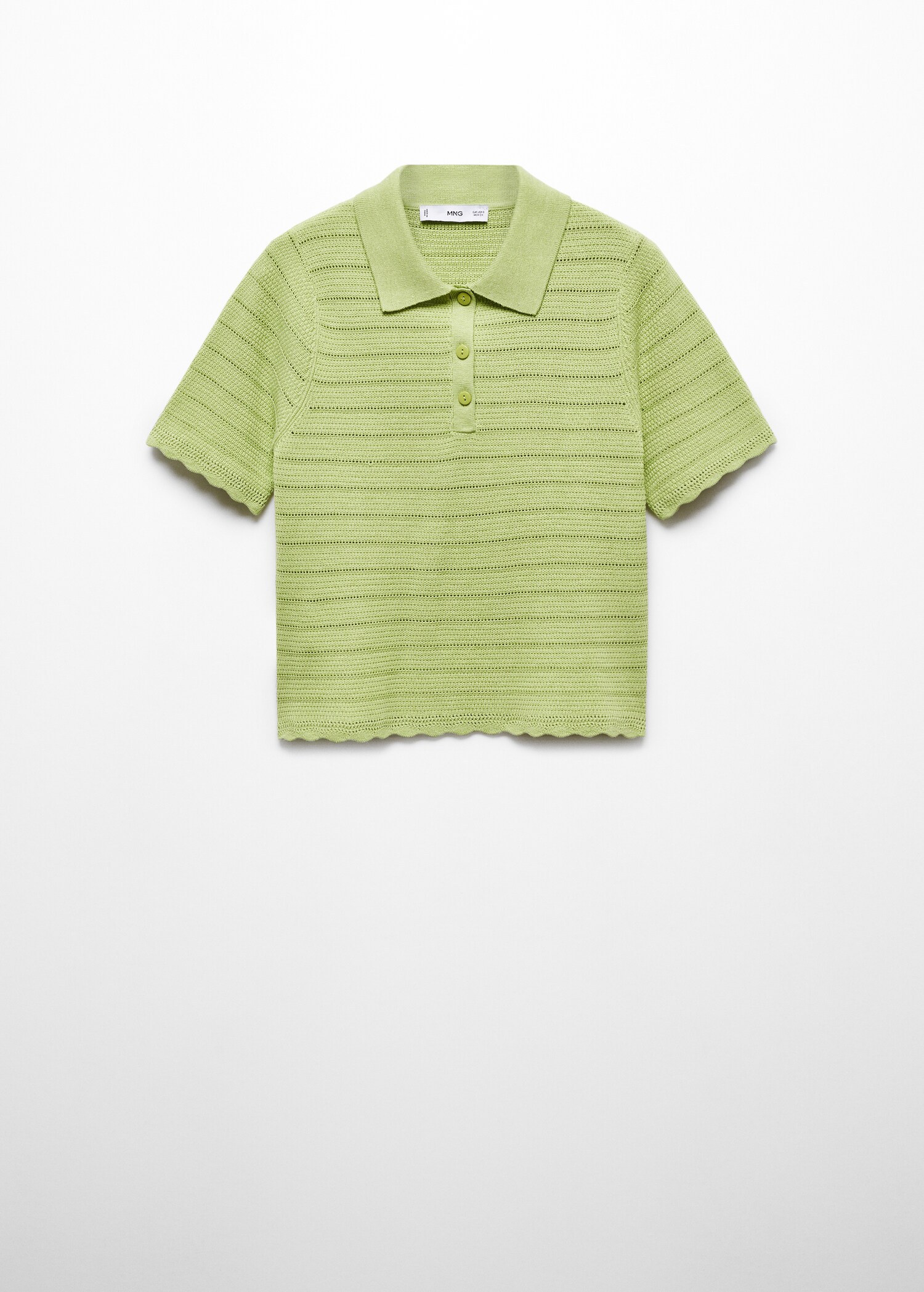 Short-sleeved polo-neck sweater - Article without model
