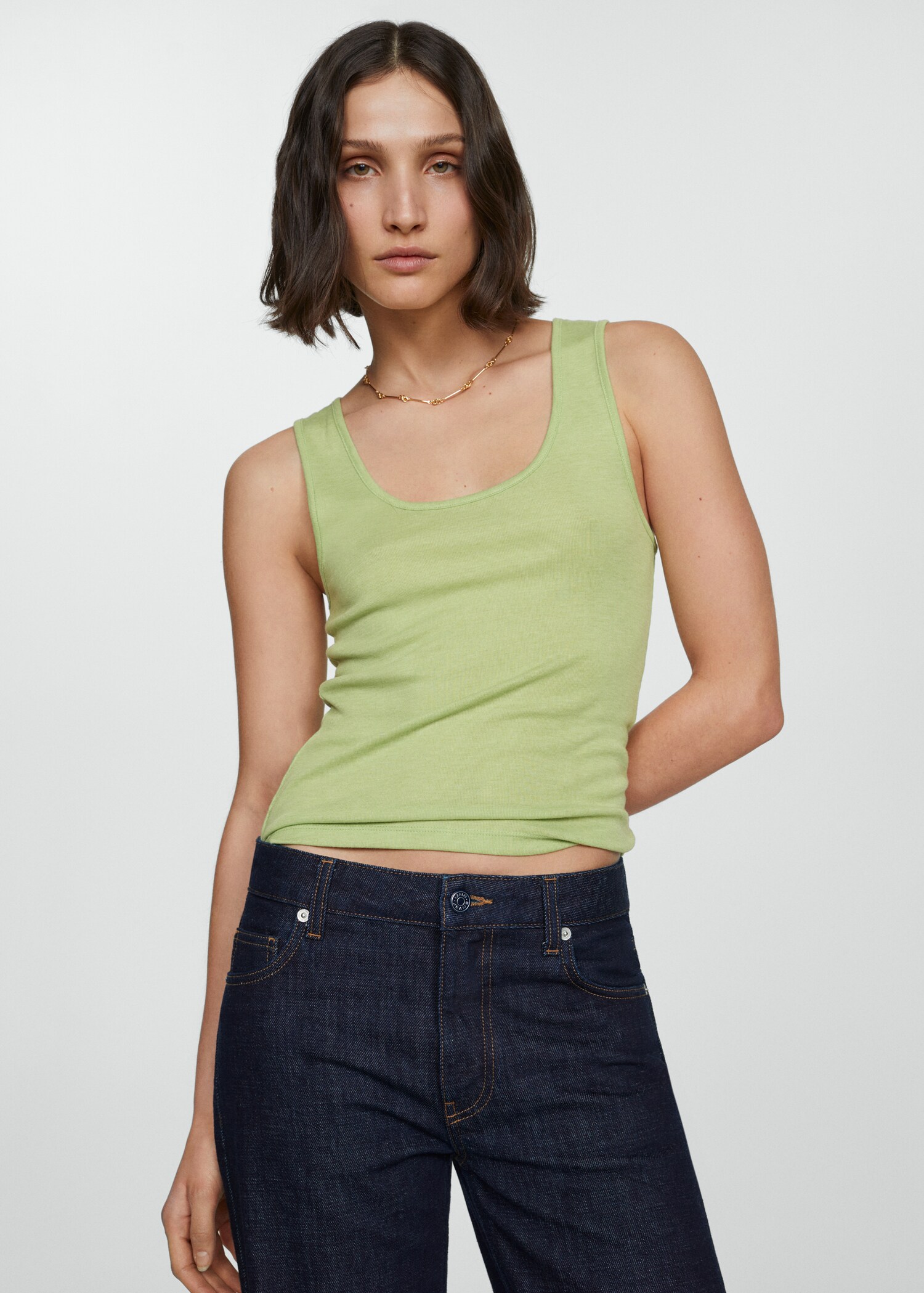 Knitted top with wide straps - Medium plane