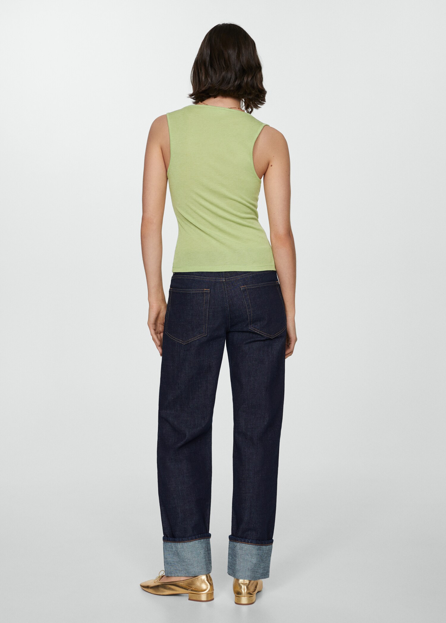 Knitted top with wide straps - Reverse of the article